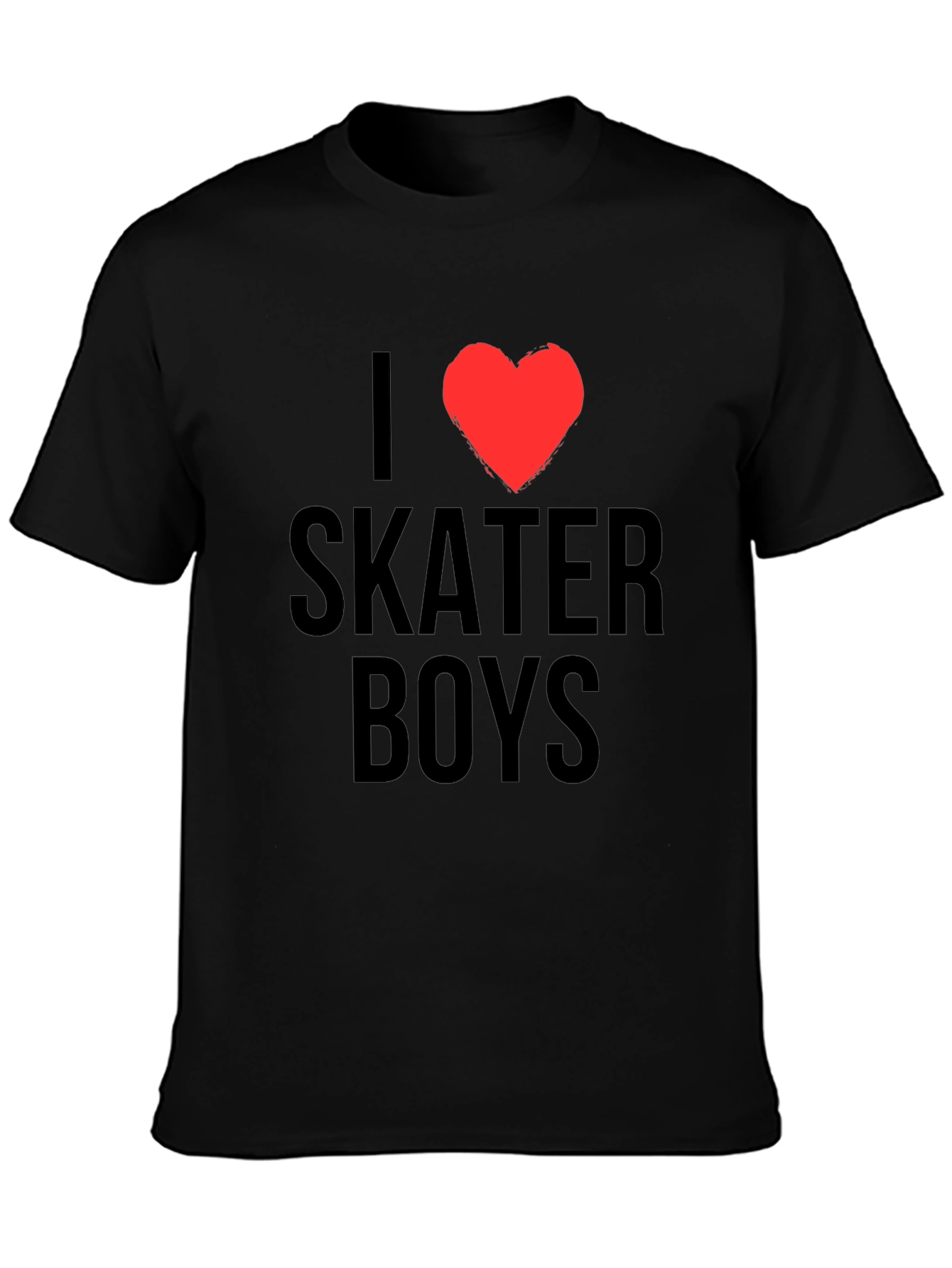 I Heart Skater Boys Black Graphic T-Shirt