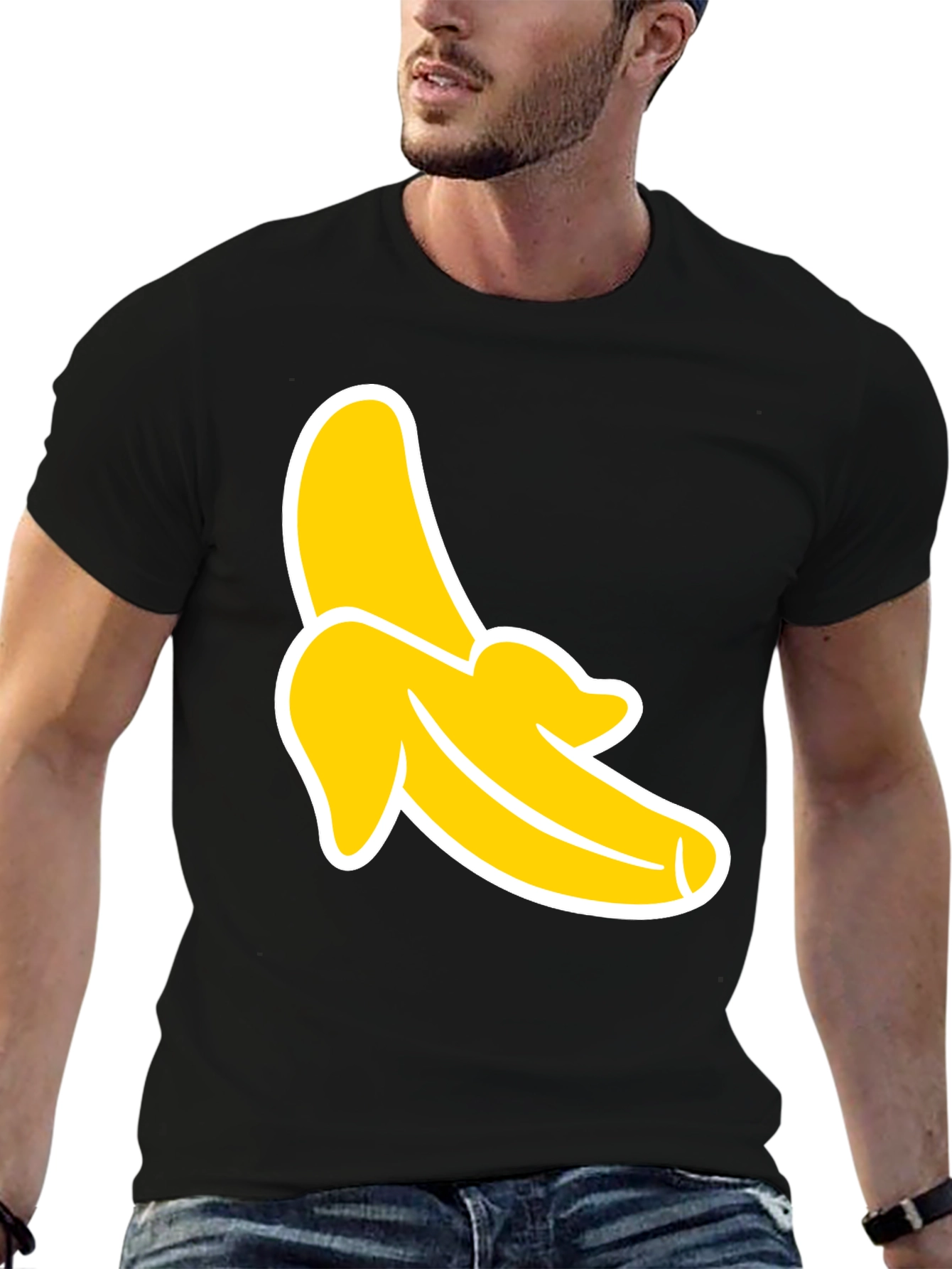 Banana Graphic Tee - Black Cotton T-Shirt