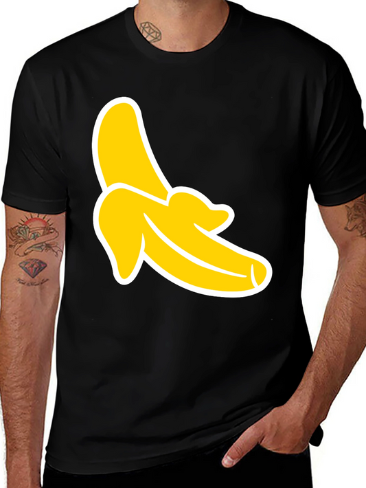 Banana Graphic Tee - Black Cotton T-Shirt