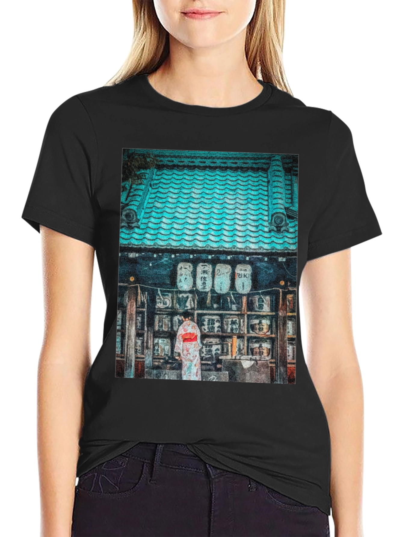 Japanese Temple Print T-Shirt