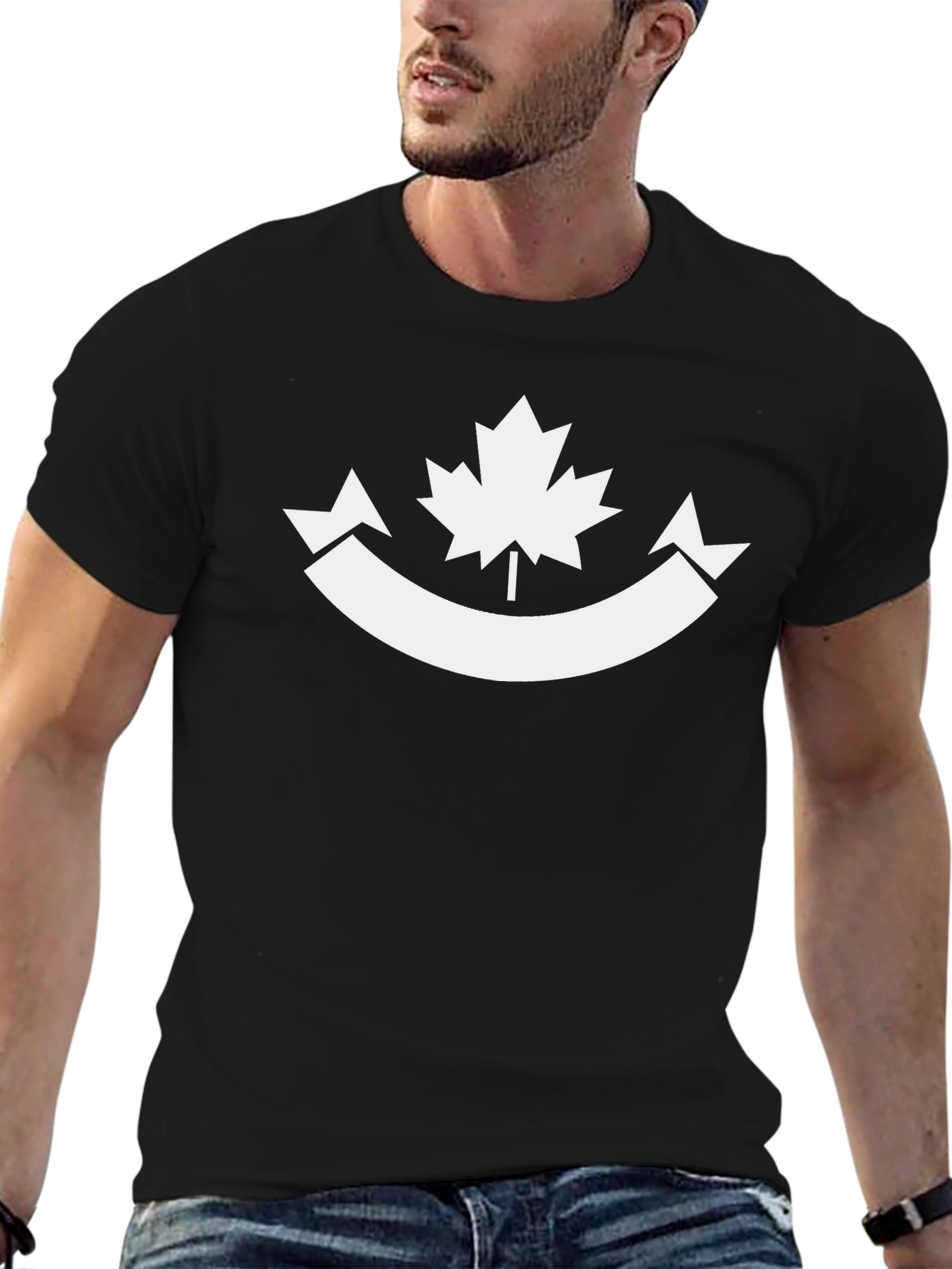 Canadian Maple Leaf T-Shirt - Black Graphic Tee