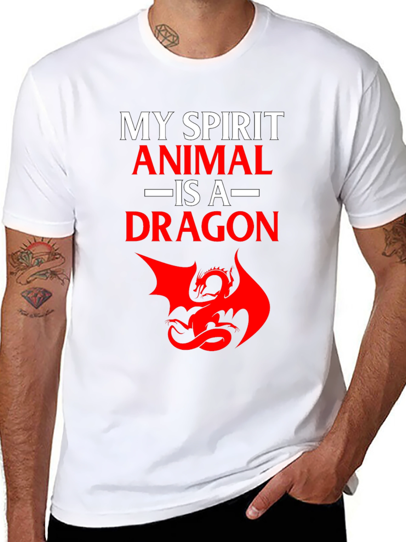 Dragon Spirit Animal T-Shirt - Black Cotton Tee
