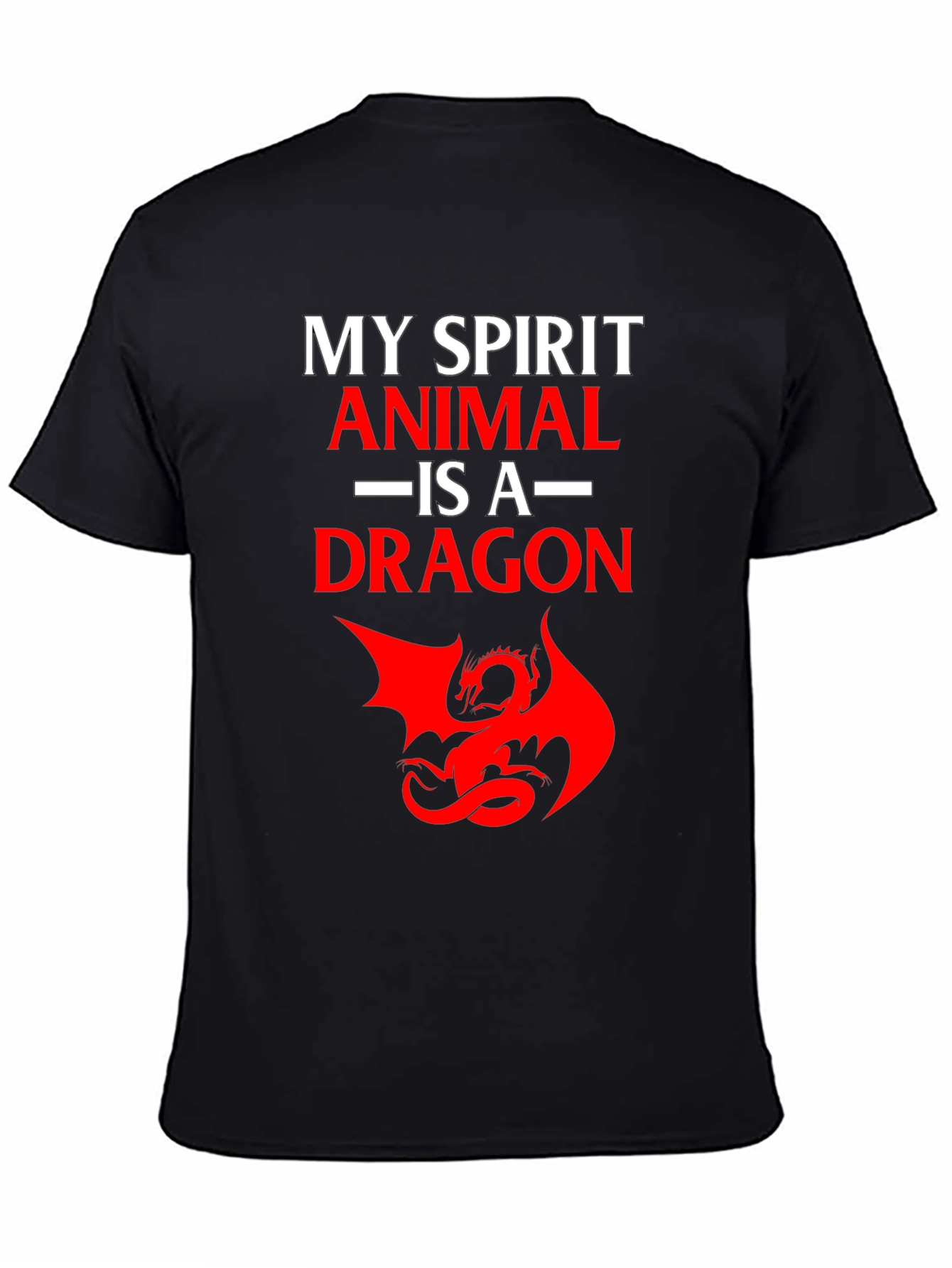 Dragon Spirit Animal T-Shirt - Black Cotton Tee