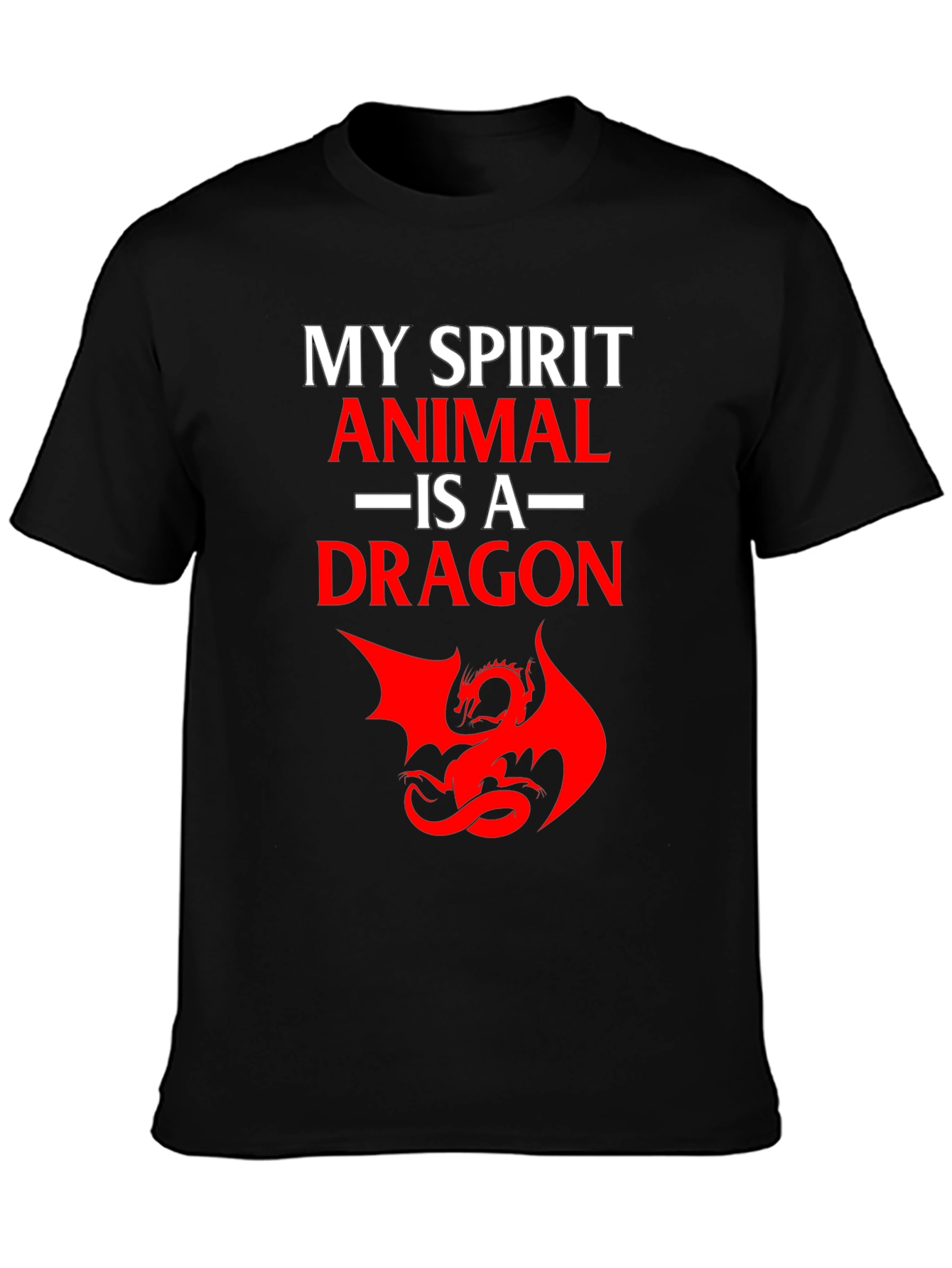Dragon Spirit Animal T-Shirt - Black Cotton Tee