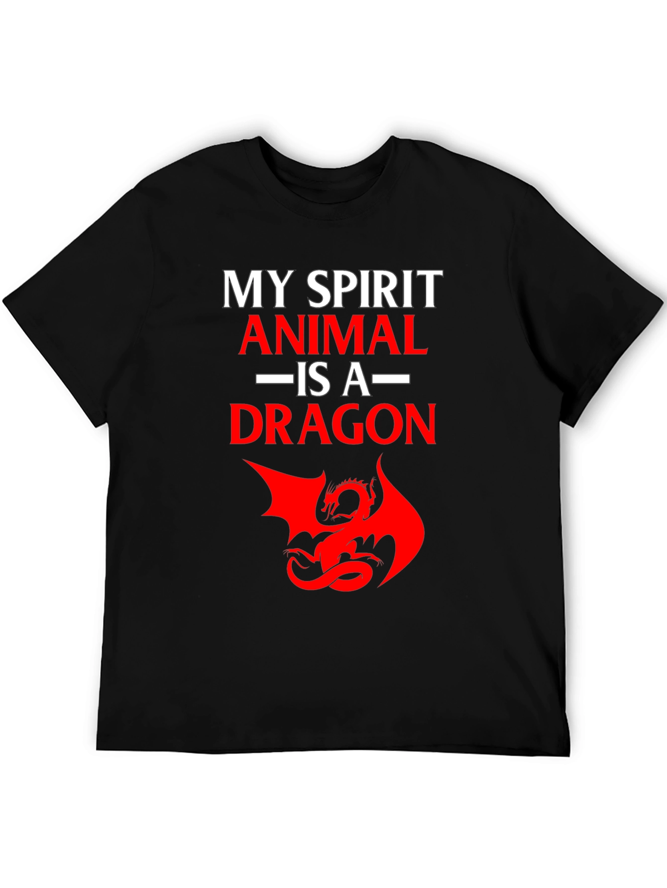 Dragon Spirit Animal T-Shirt - Black Cotton Tee