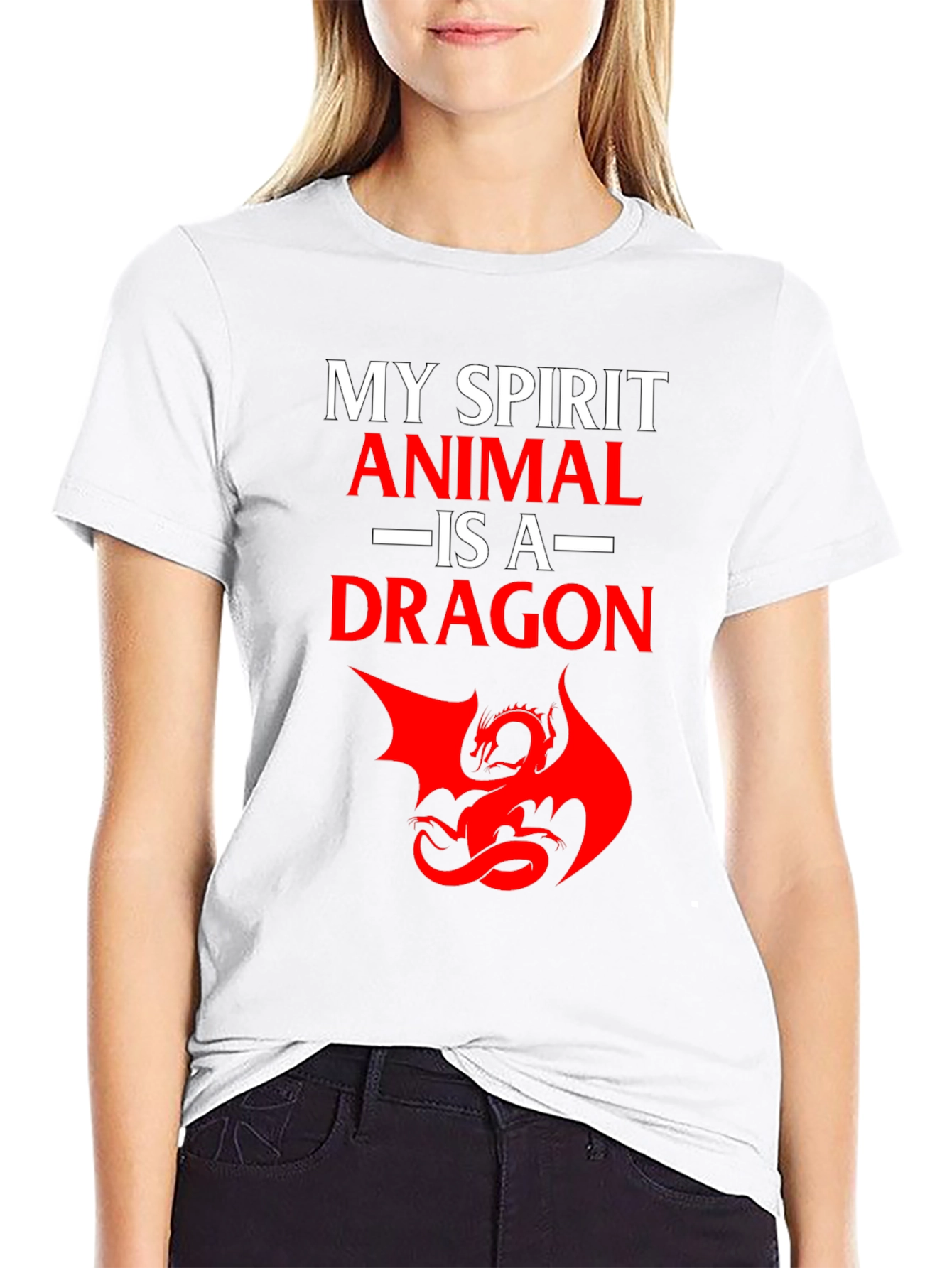 Dragon Spirit Animal T-Shirt - Black Cotton Tee