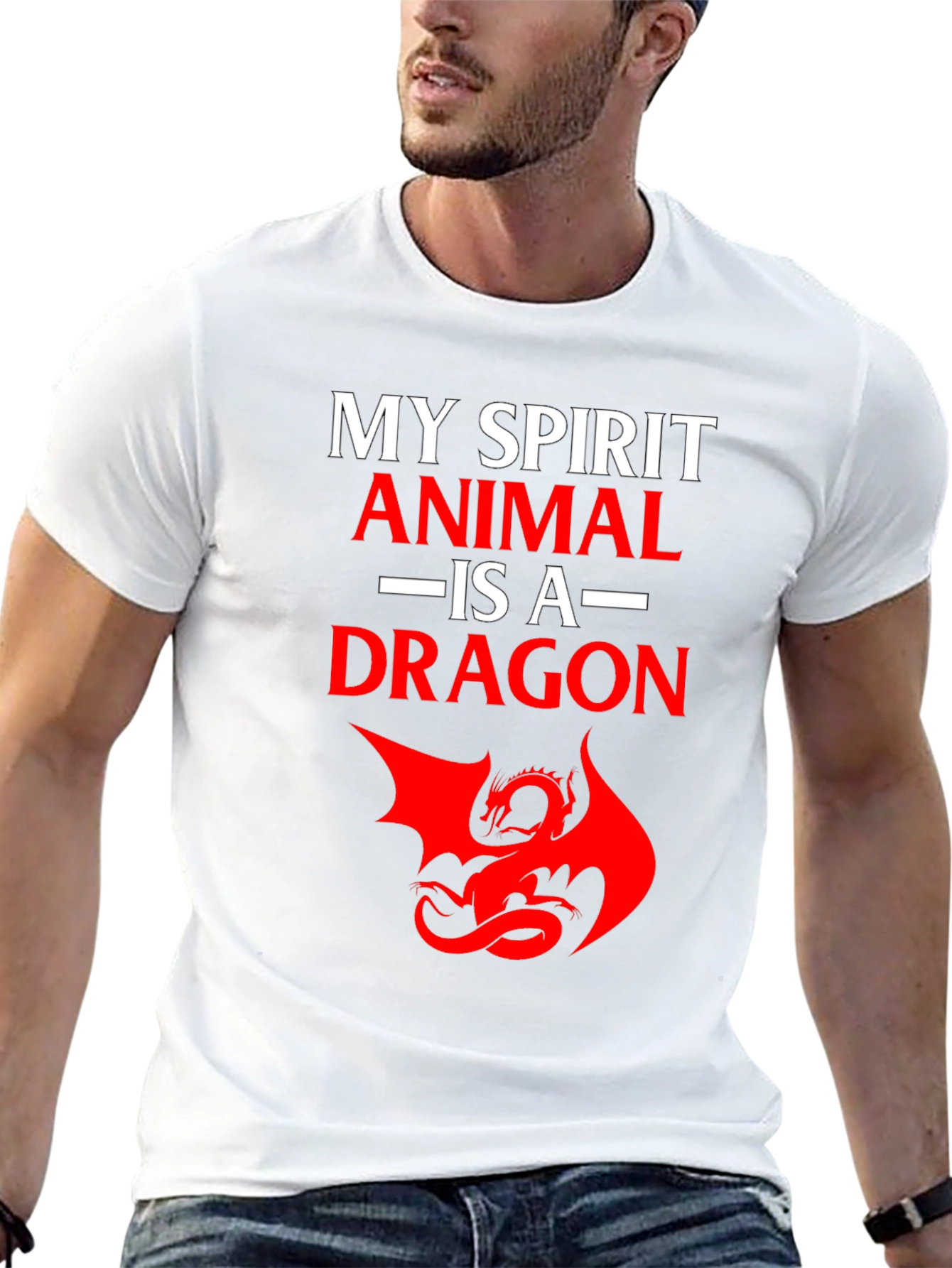 Dragon Spirit Animal T-Shirt - Black Cotton Tee