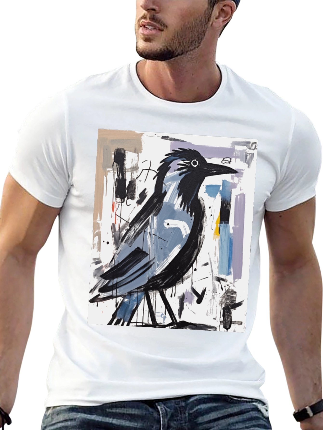 Abstract Crow Art Graphic T-Shirt