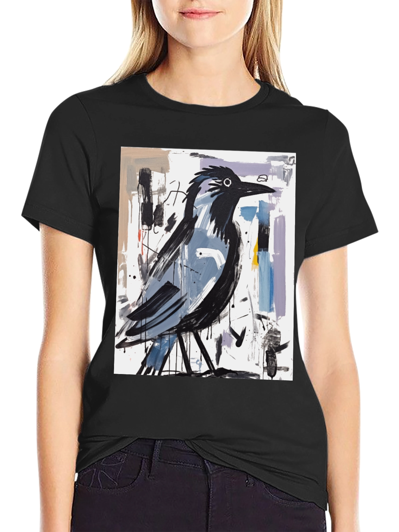 Abstract Crow Art Graphic T-Shirt
