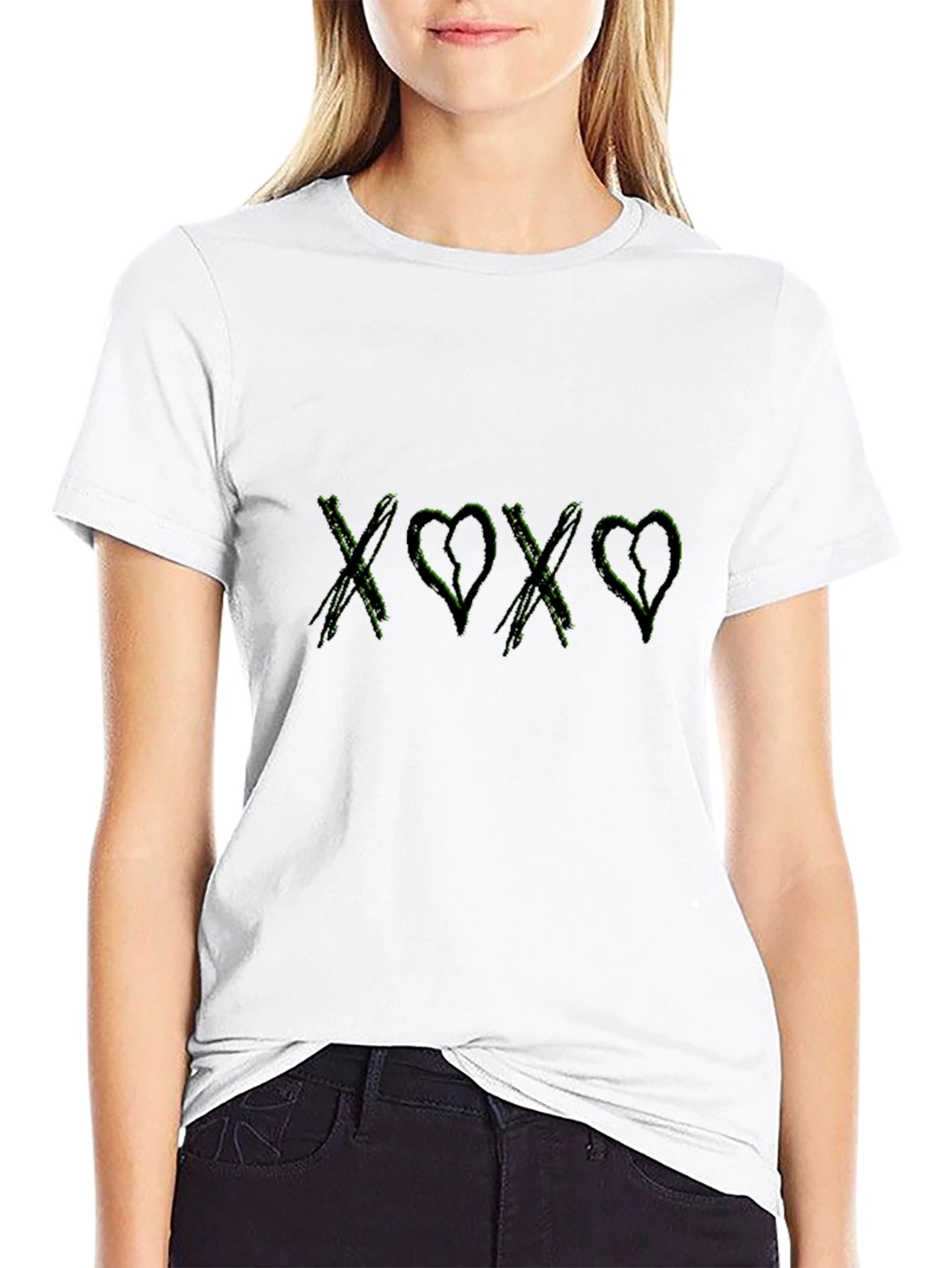 XOXO Black Graphic Tee - Hugs and Kisses