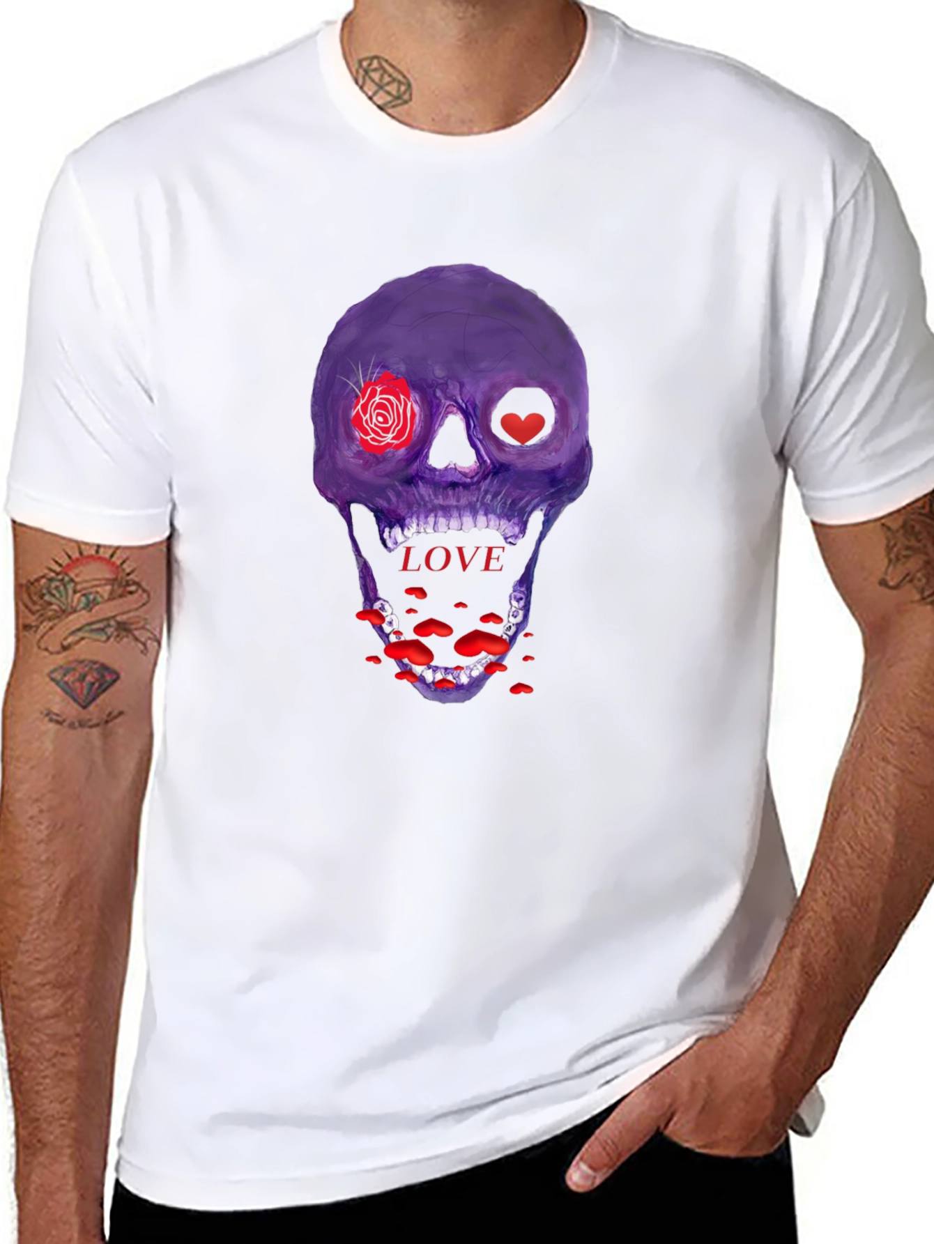 Love Skull Graphic Tee - Unique Design
