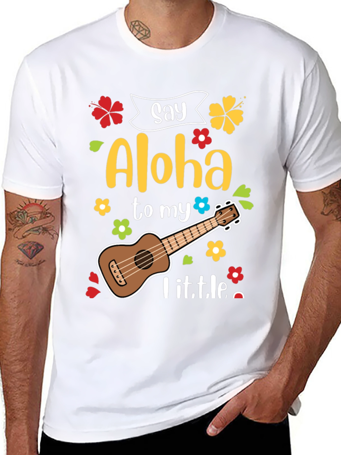 Say Aloha Ukulele Graphic T-Shirt