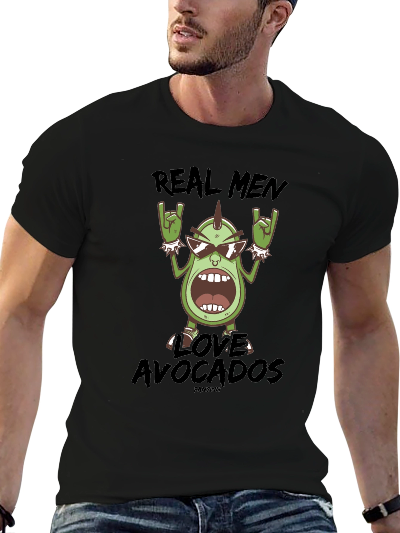 Real Men Love Avocados Black Graphic Tee
