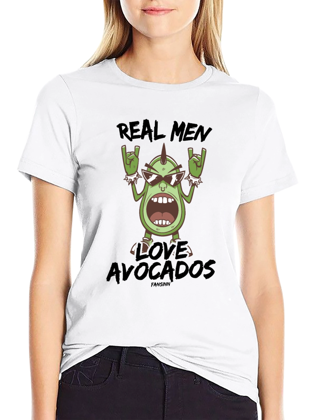 Real Men Love Avocados Black Graphic Tee