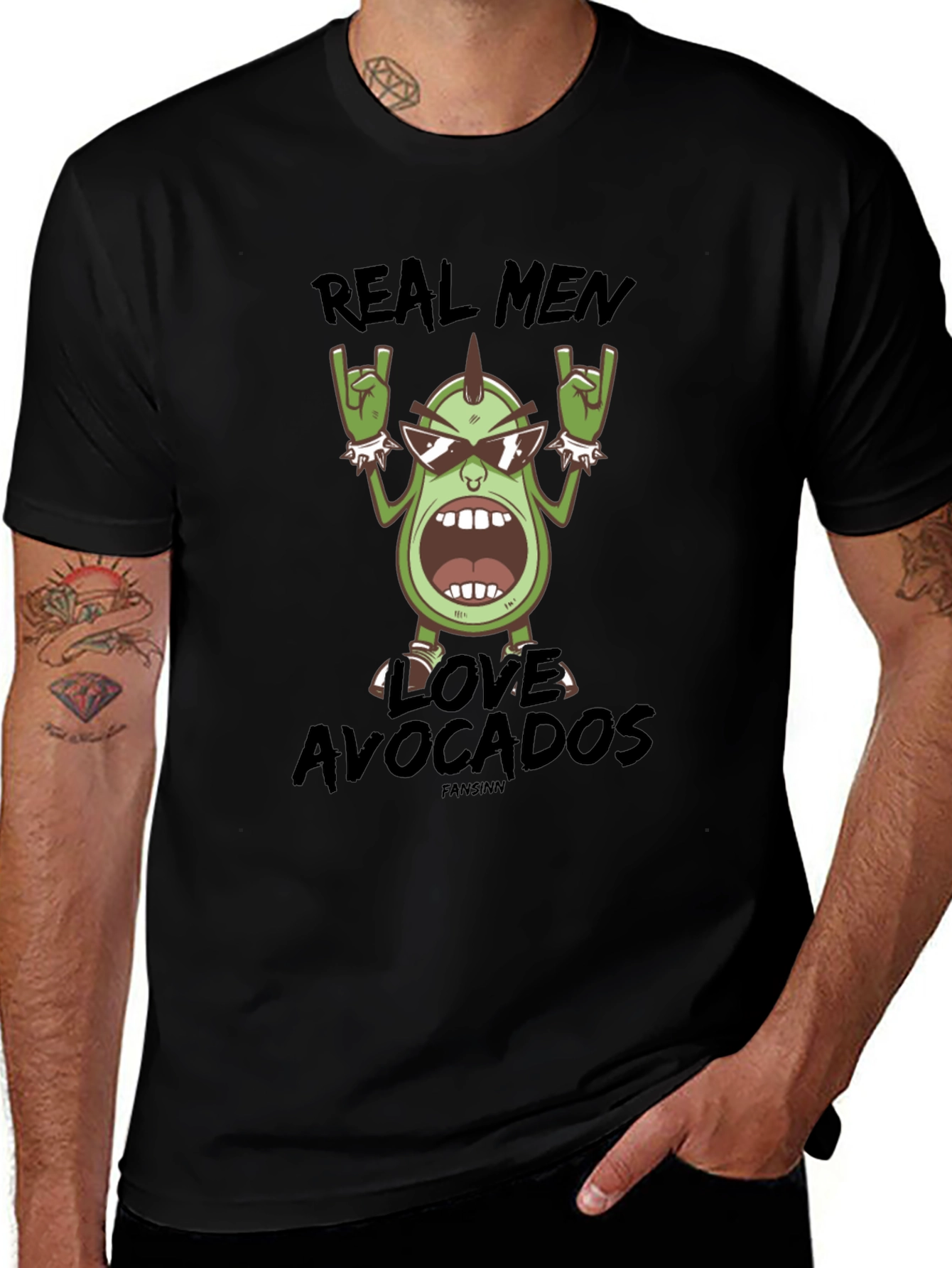 Real Men Love Avocados Black Graphic Tee