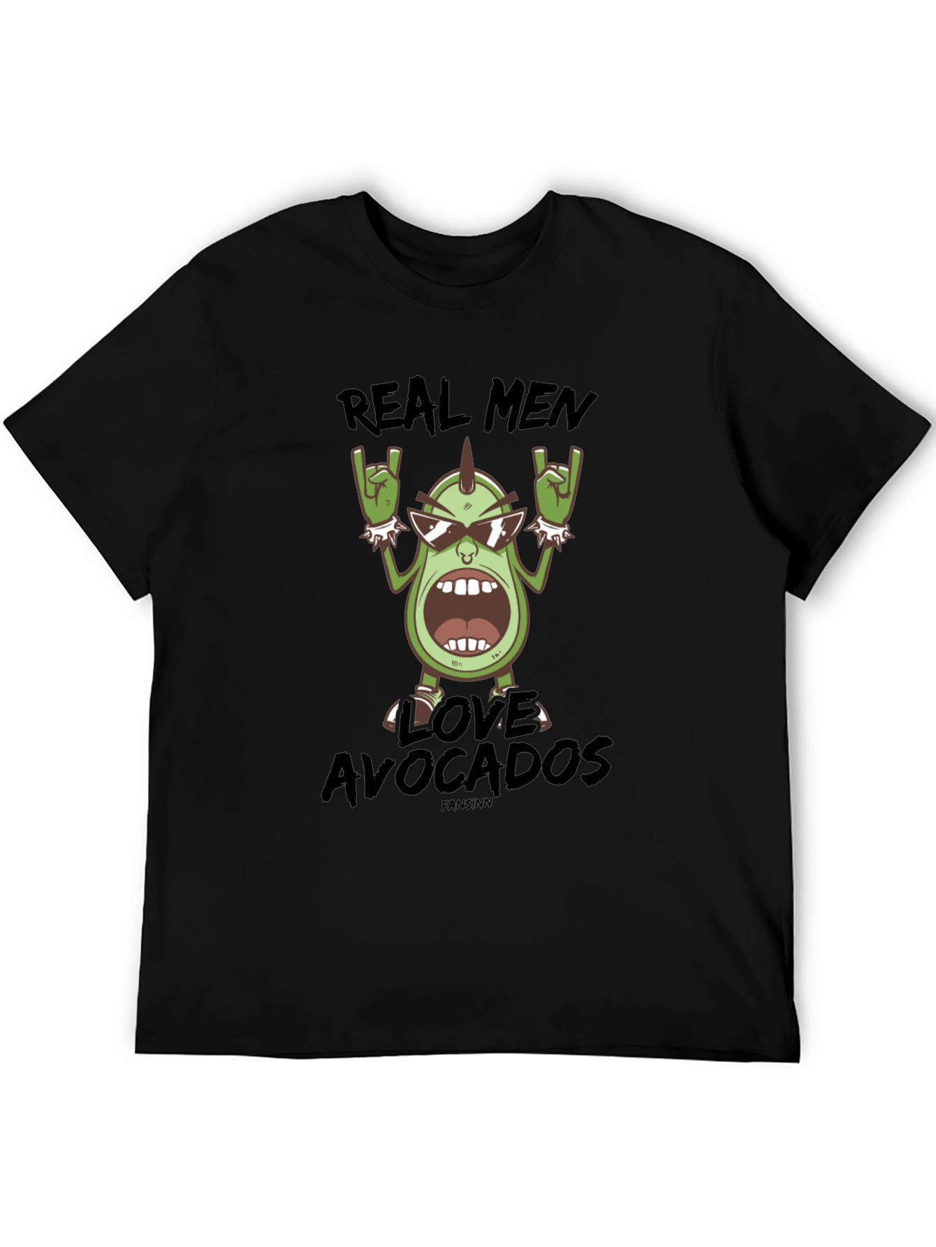 Real Men Love Avocados Black Graphic Tee