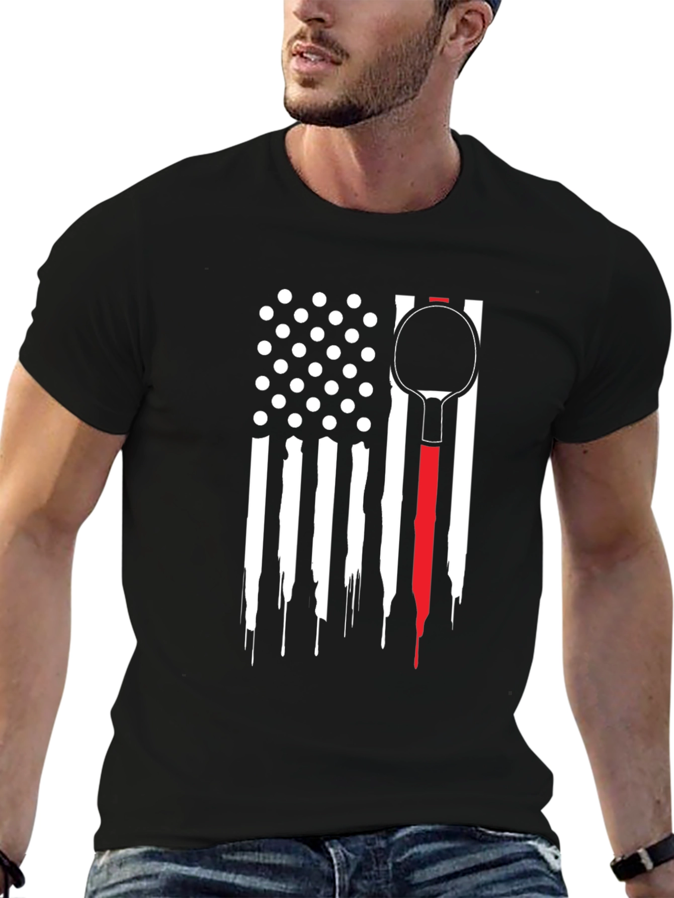 Patriotic Table Tennis Paddle T-Shirt