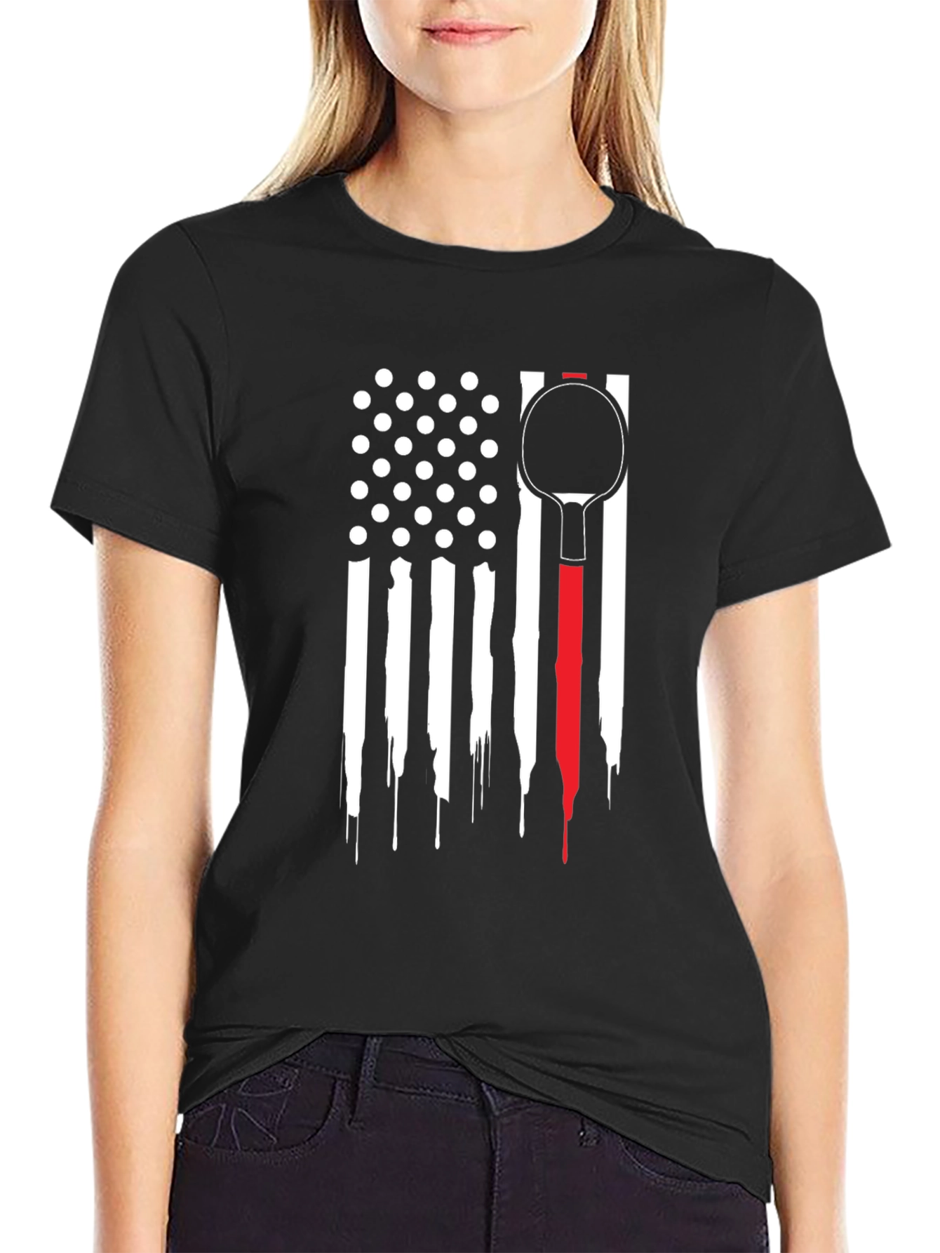 Patriotic Table Tennis Paddle T-Shirt