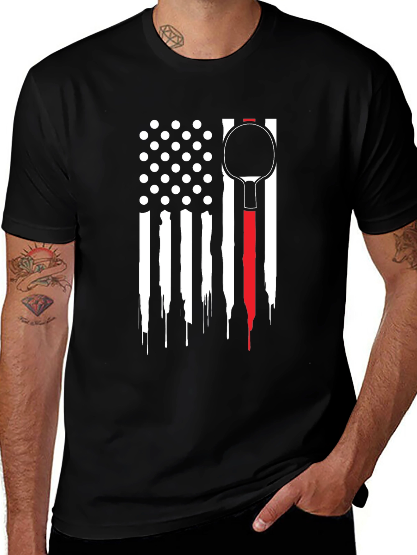 Patriotic Table Tennis Paddle T-Shirt