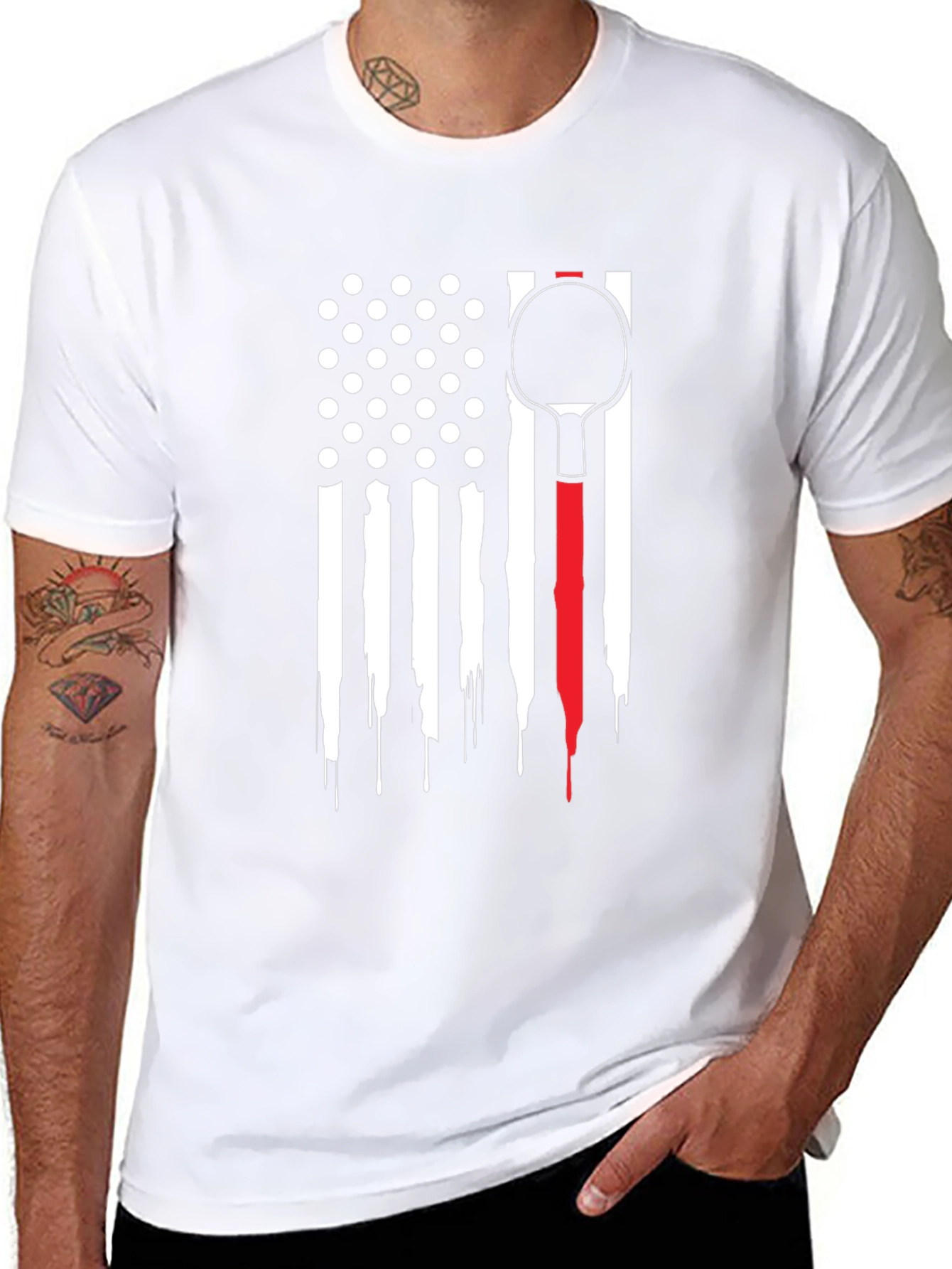 Patriotic Table Tennis Paddle T-Shirt
