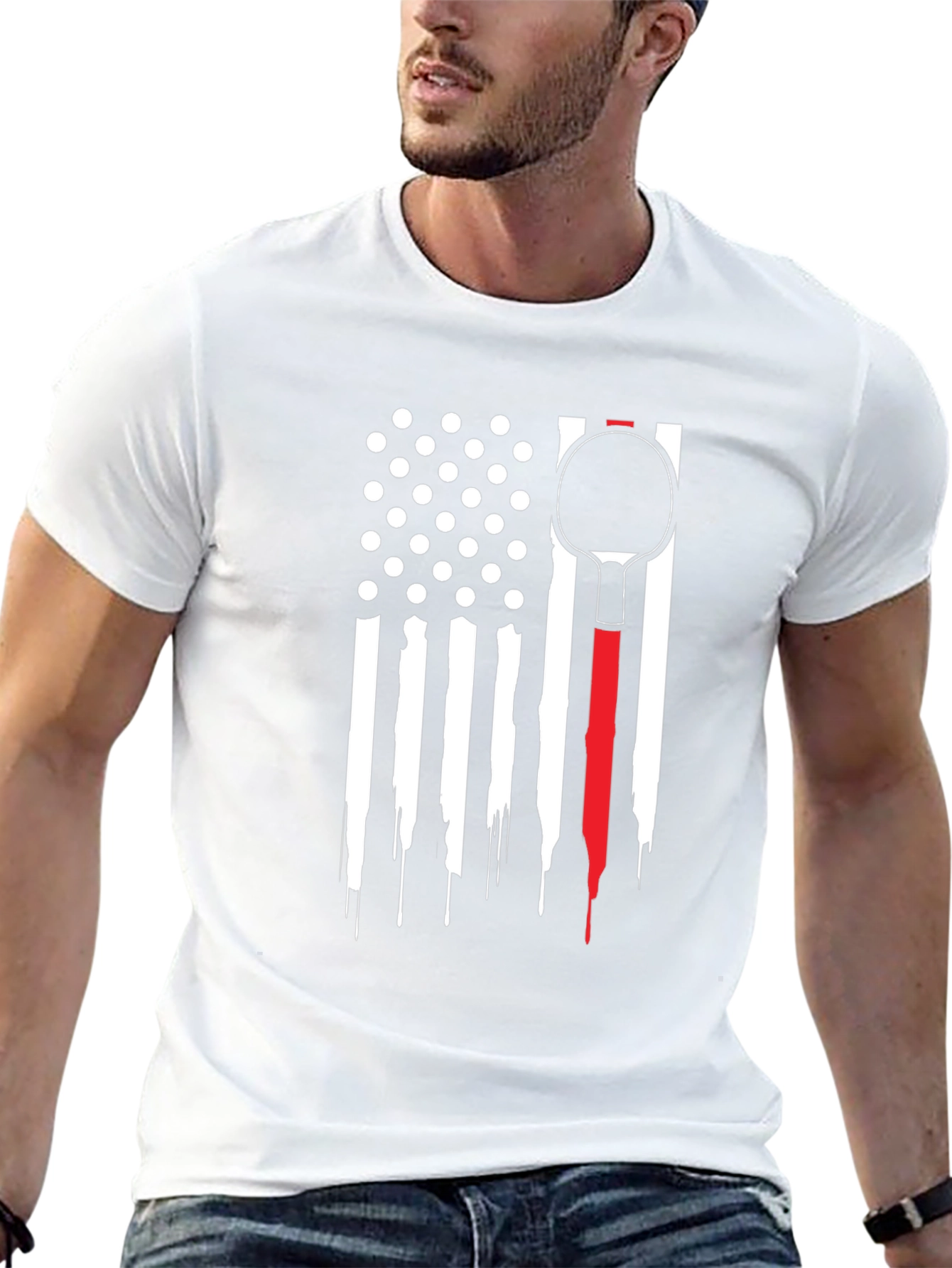 Patriotic Table Tennis Paddle T-Shirt