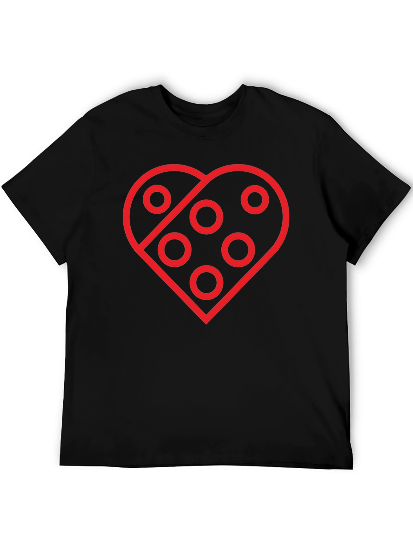 Heart with Circles Graphic T-Shirt - Black