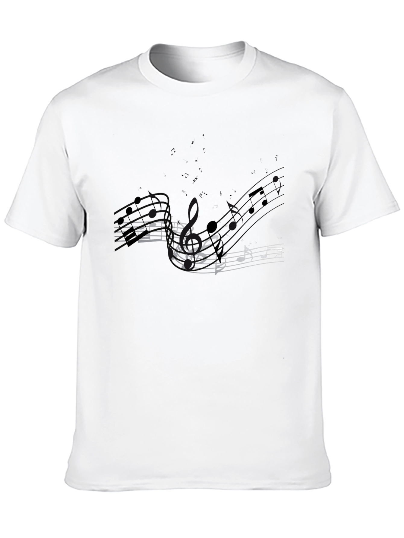 Musical Notes Graphic Tee - Black