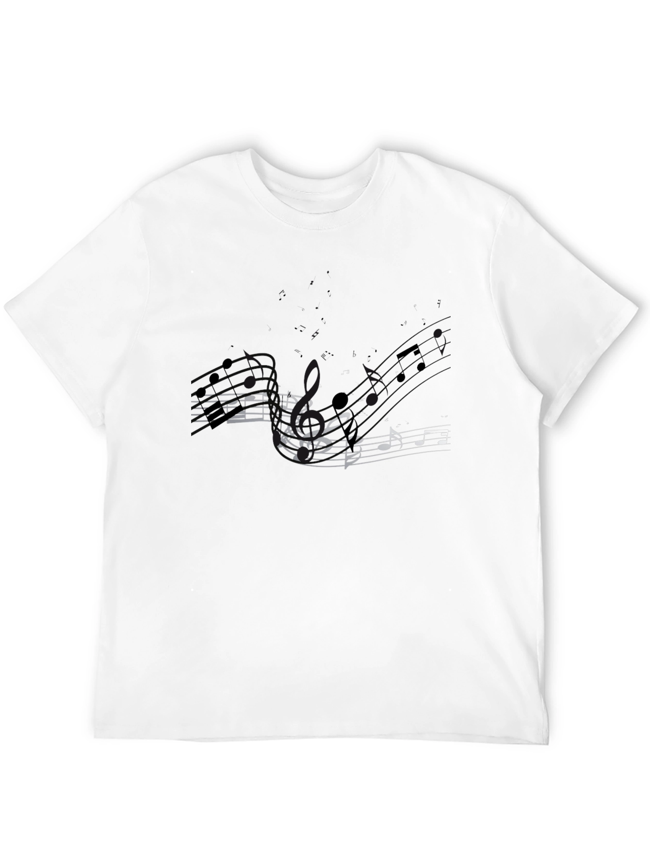 Musical Notes Graphic Tee - Black