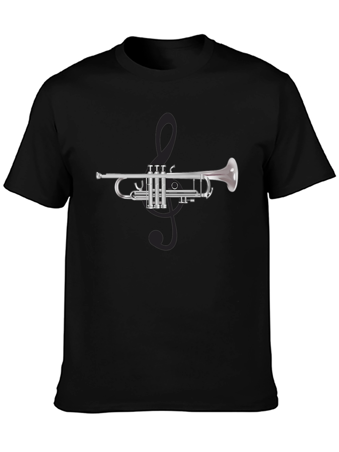 Trumpet Music Tee - Black Cotton Blend