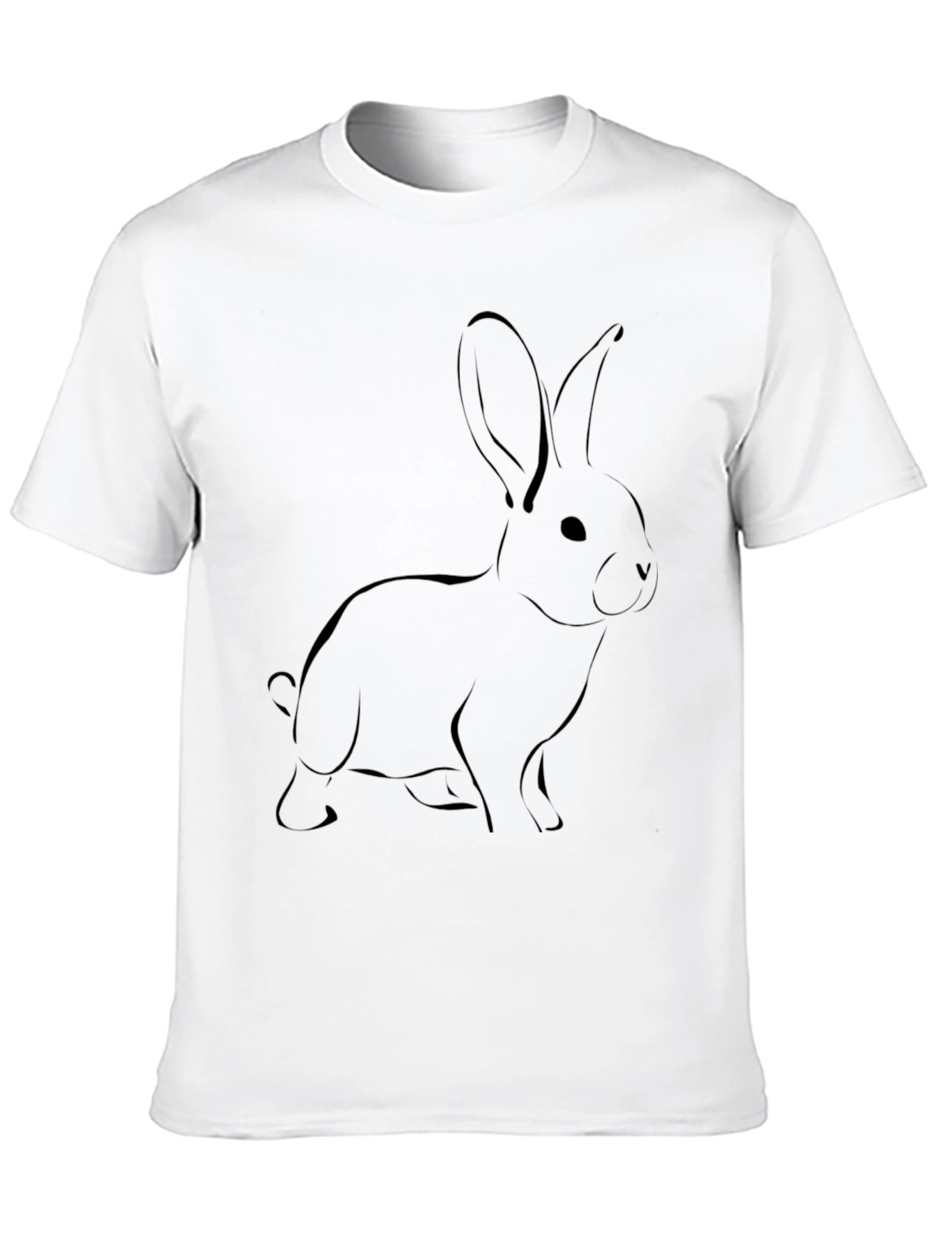 Mens Black Rabbit Graphic Tee - Casual Comfort