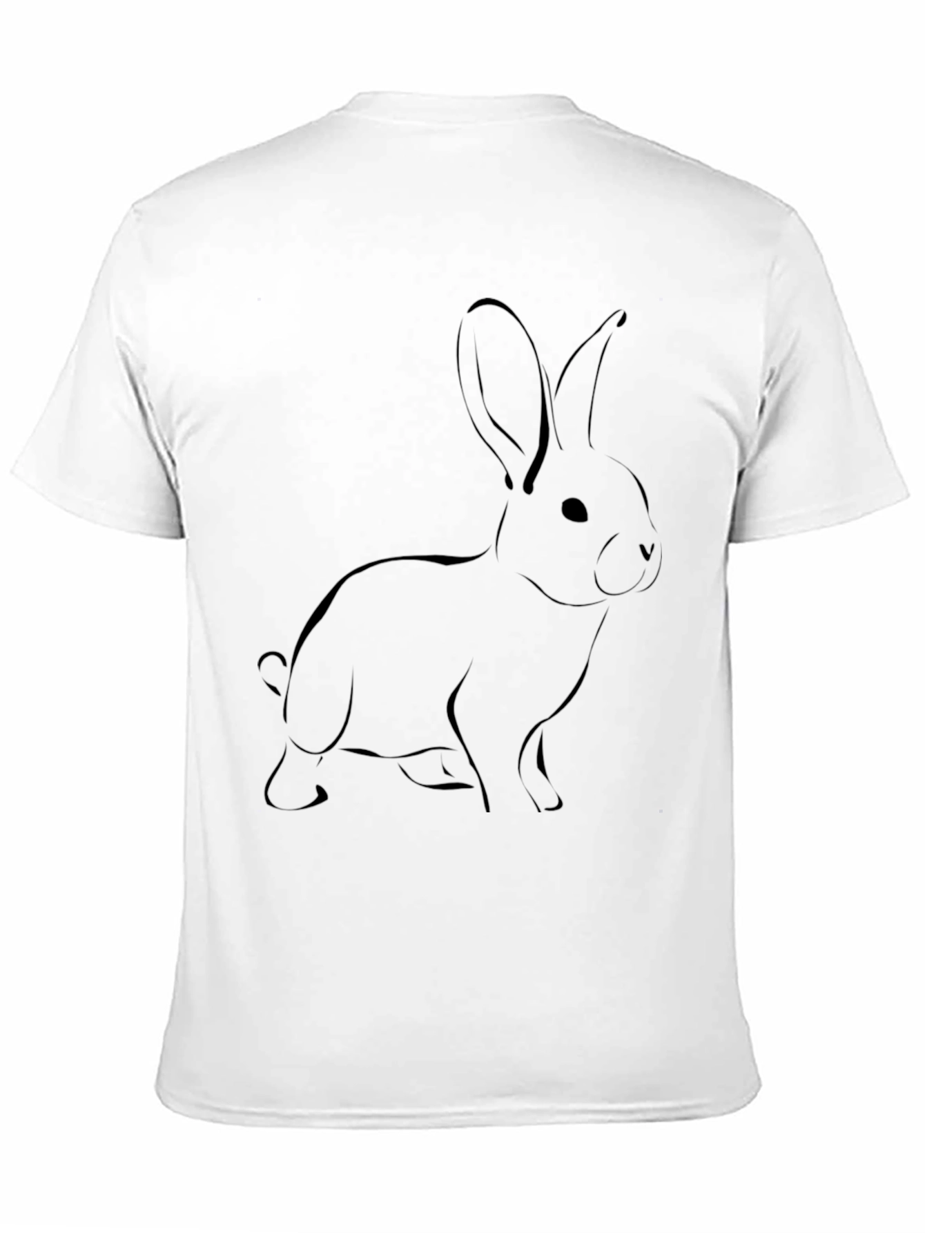Mens Black Rabbit Graphic Tee - Casual Comfort