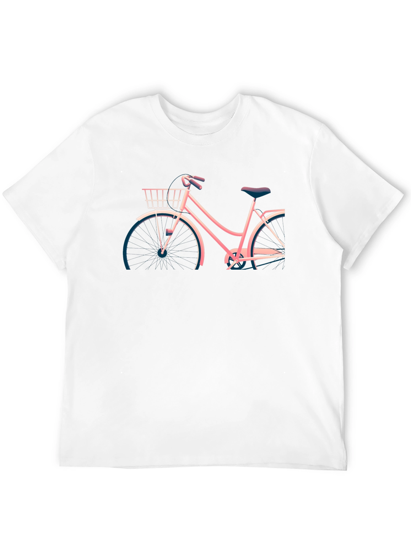 Retro Bicycle Graphic Tee - Black Cotton T-Shirt