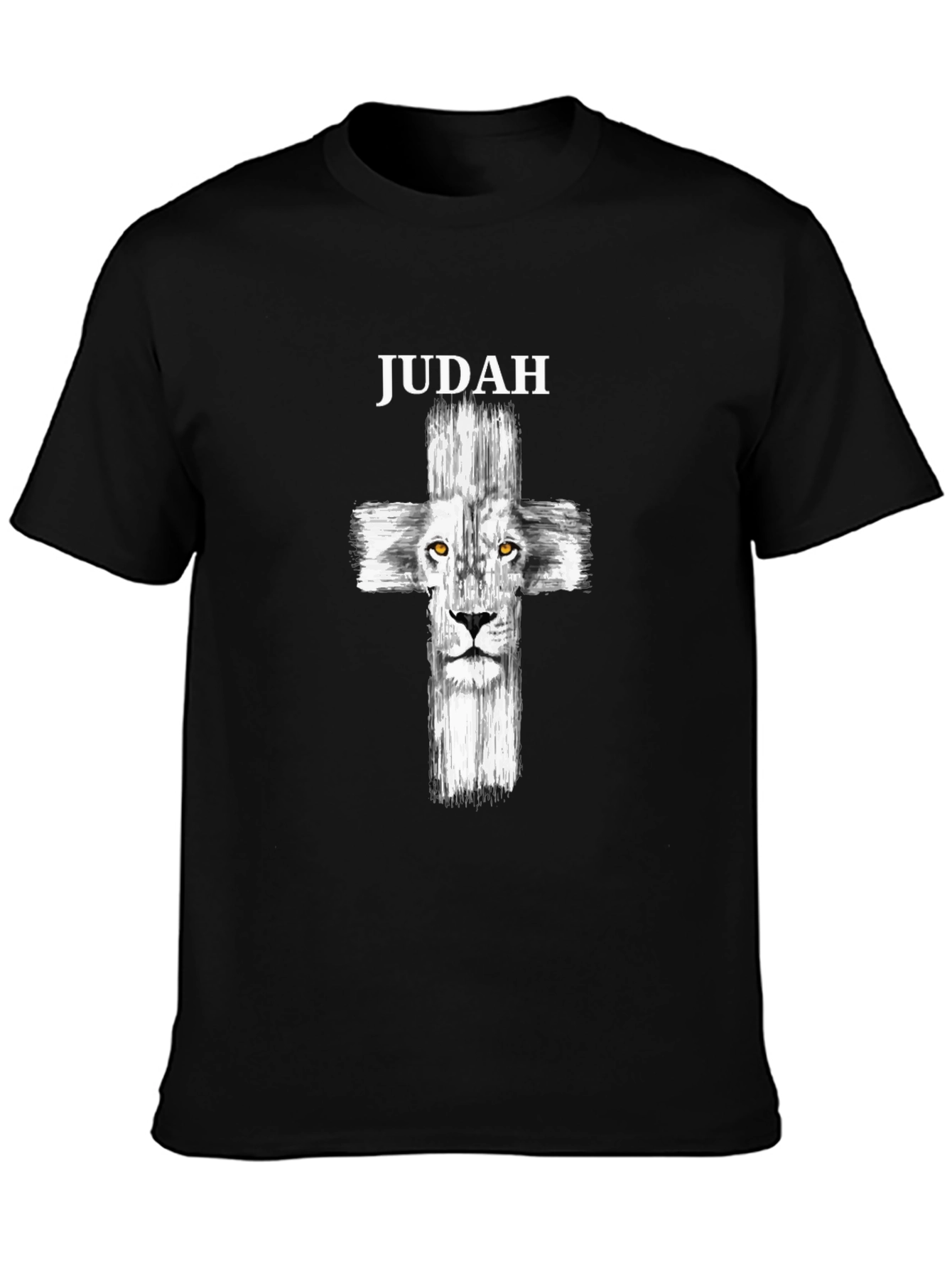 Judah Lion Cross Graphic T-Shirt - Black