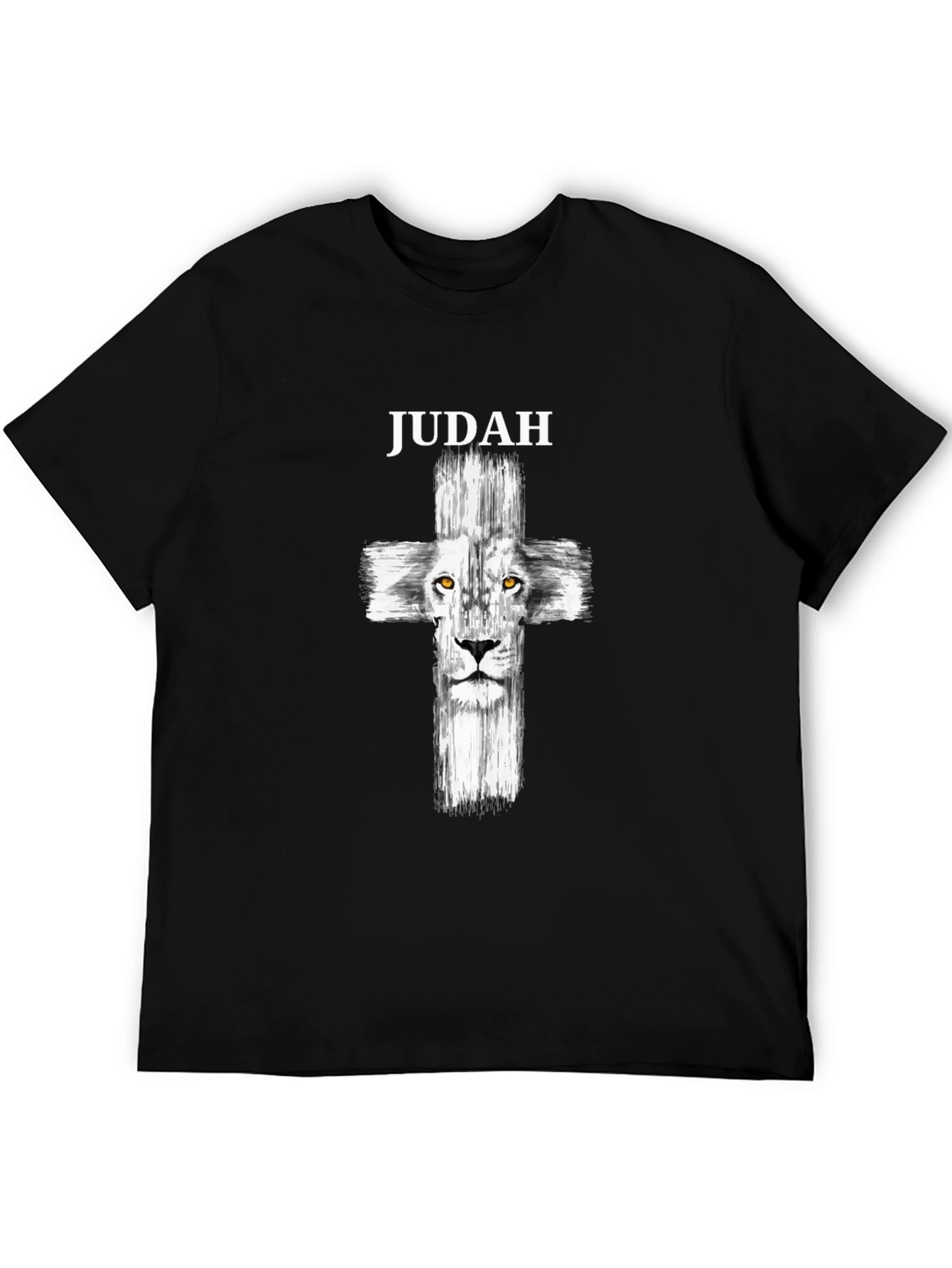 Judah Lion Cross Graphic T-Shirt - Black