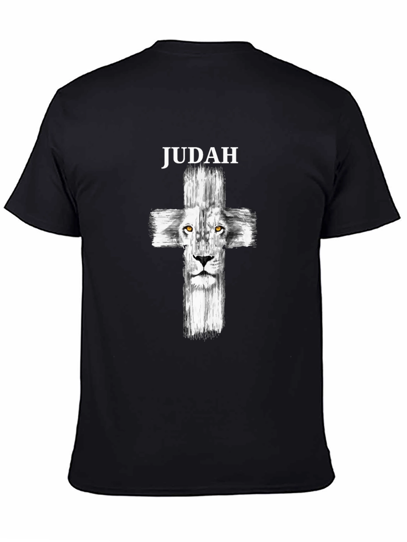 Judah Lion Cross Graphic T-Shirt - Black