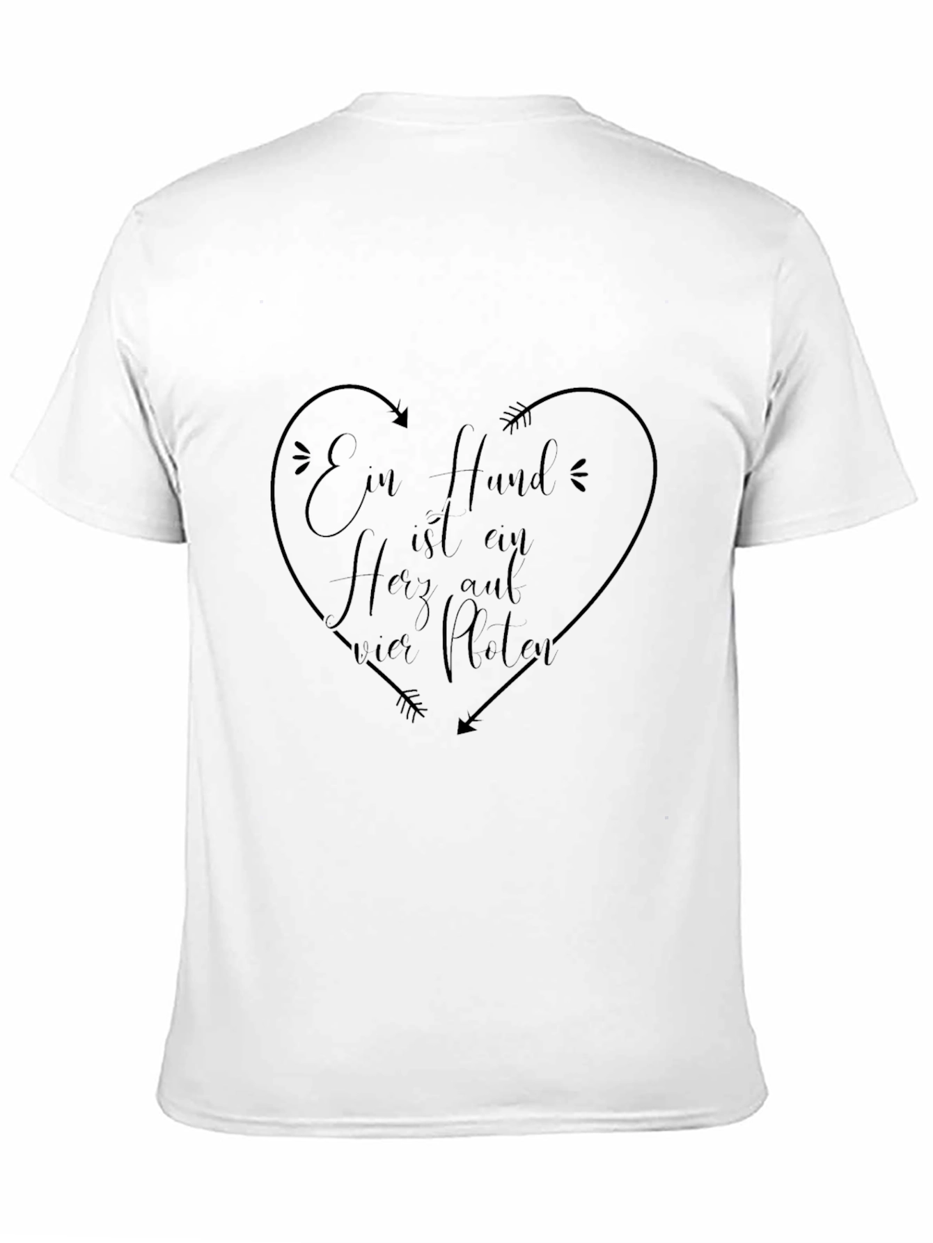 Mens Black T-Shirt with Dog Heart Graphic