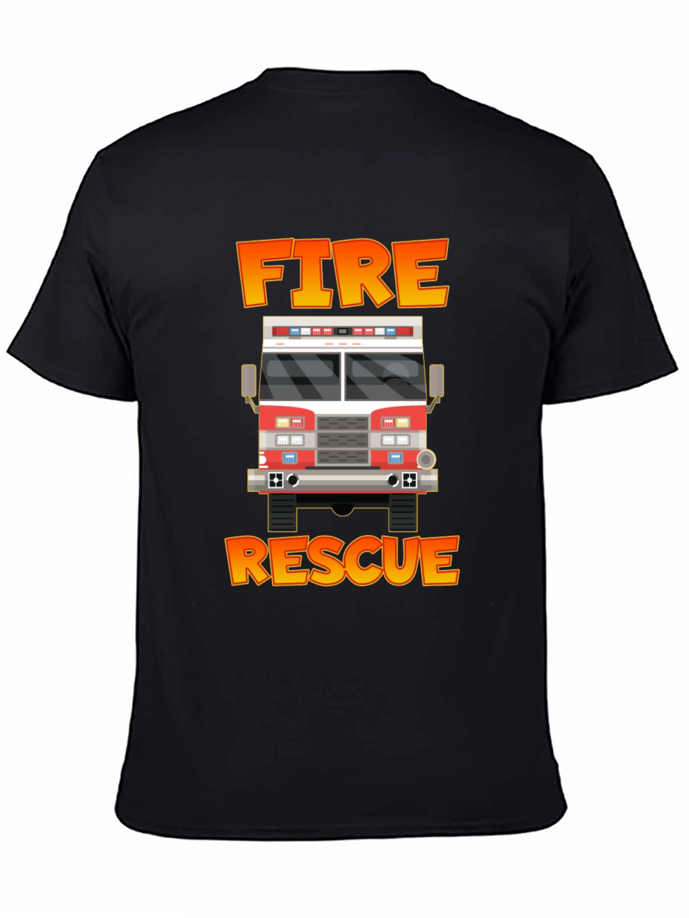 Fire Rescue Truck Graphic Tee - Bold Design