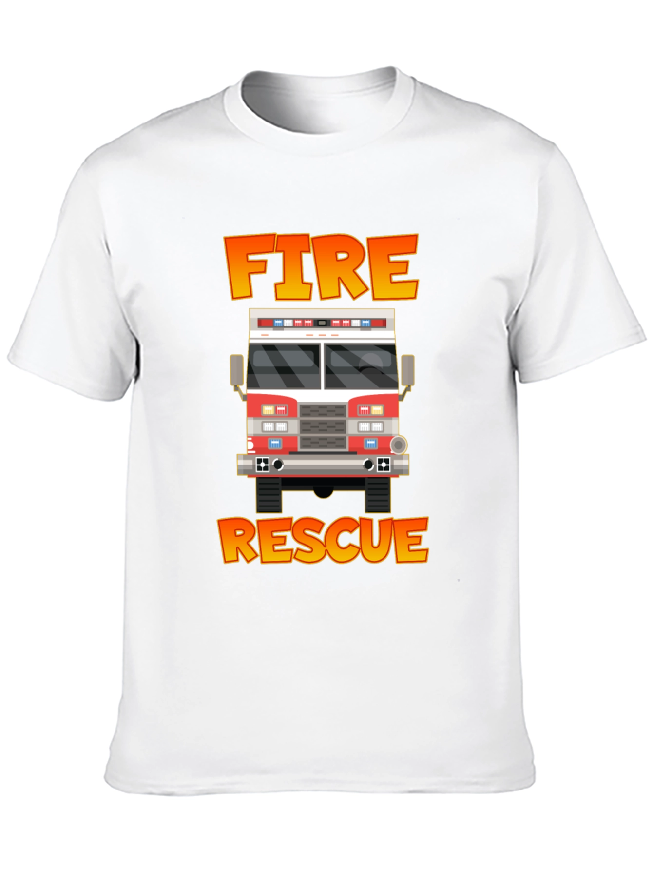 Fire Rescue Truck Graphic Tee - Bold Design