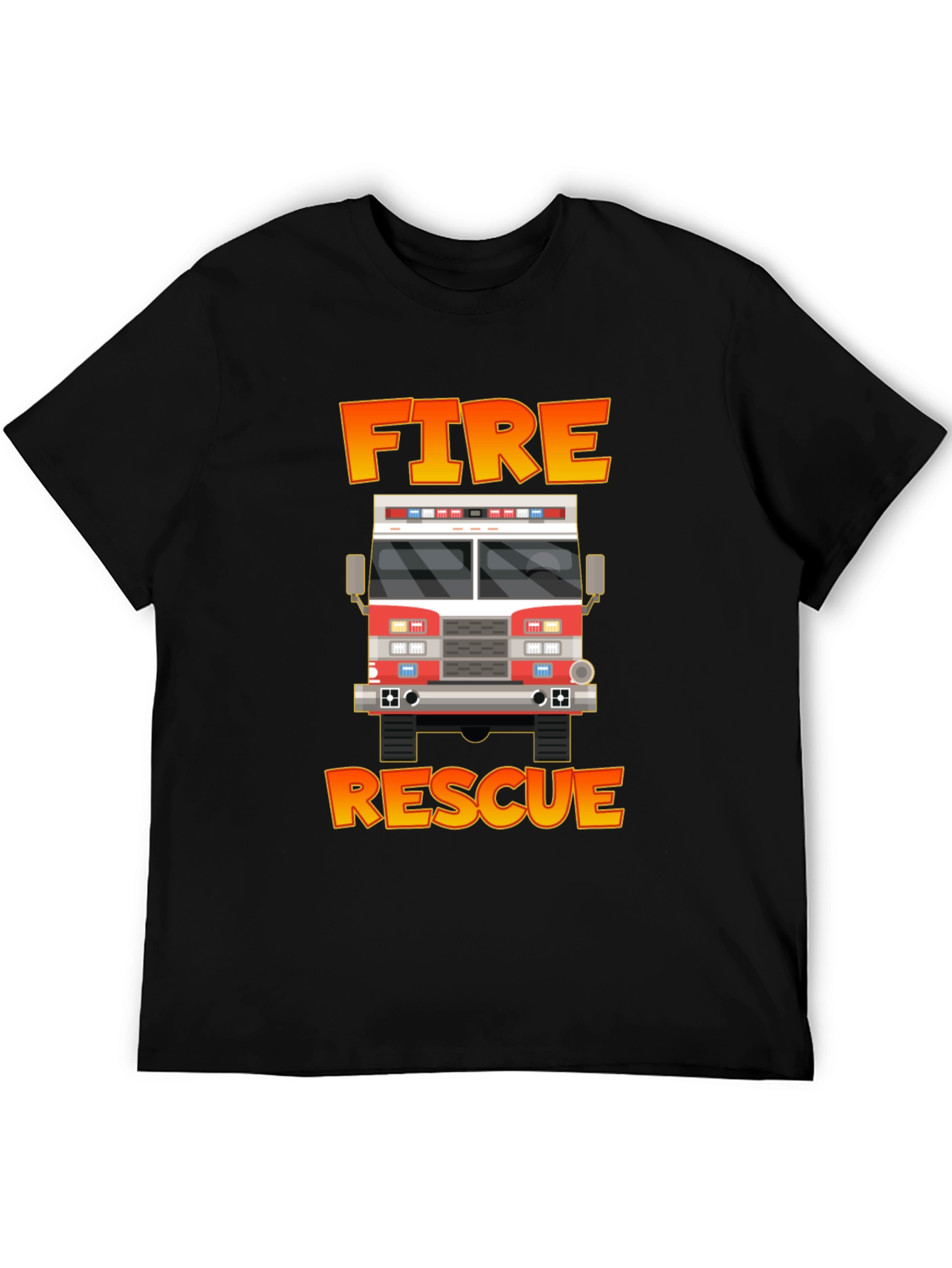Fire Rescue Truck Graphic Tee - Bold Design