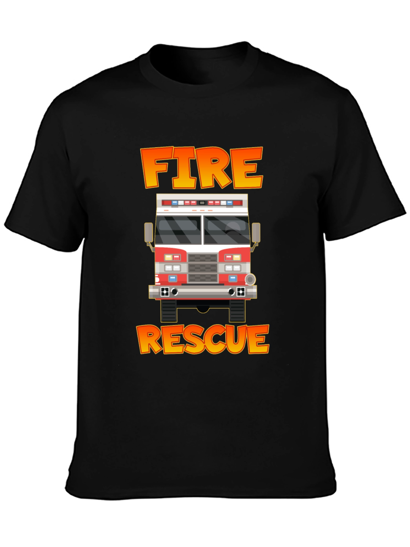 Fire Rescue Truck Graphic Tee - Bold Design