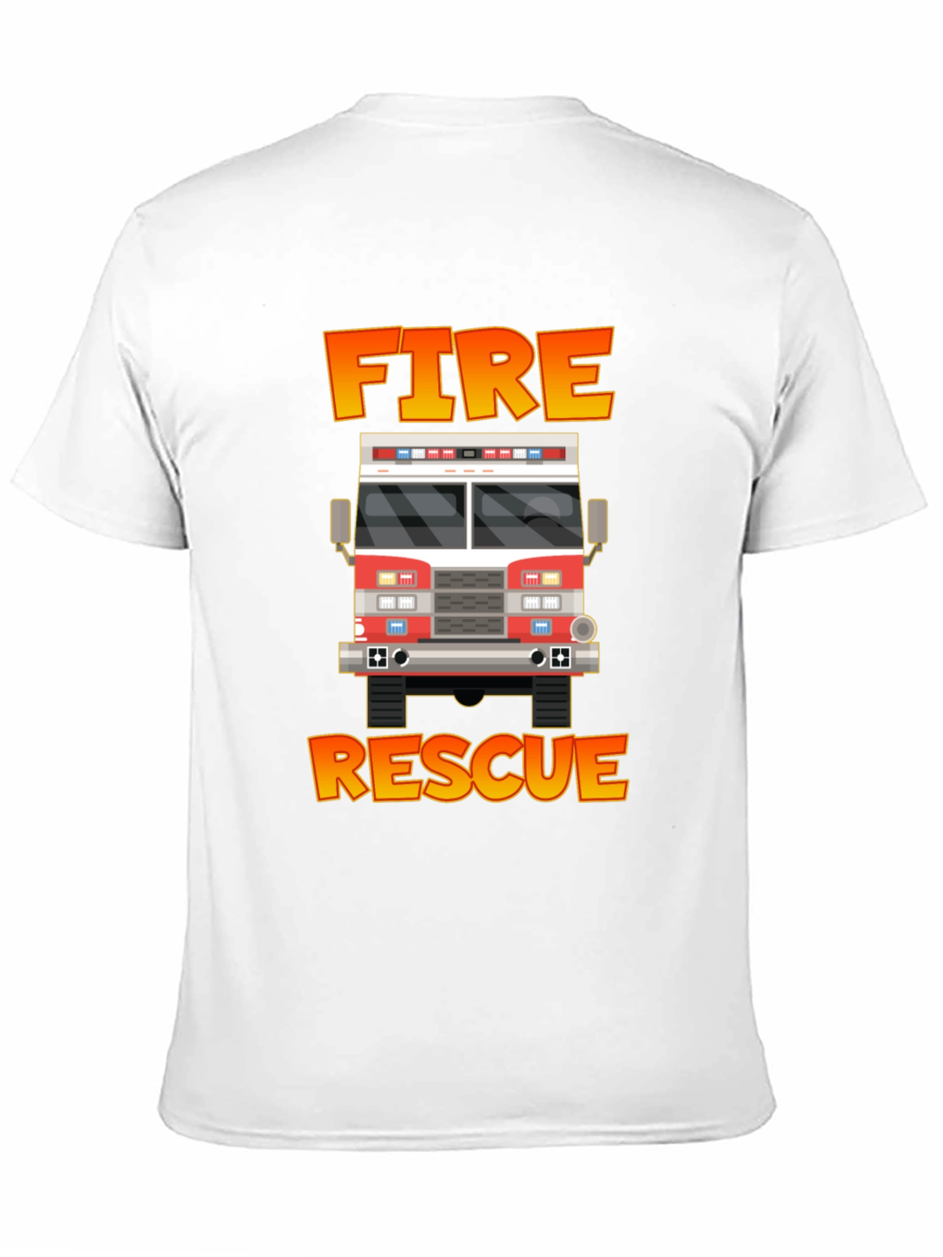 Fire Rescue Truck Graphic Tee - Bold Design