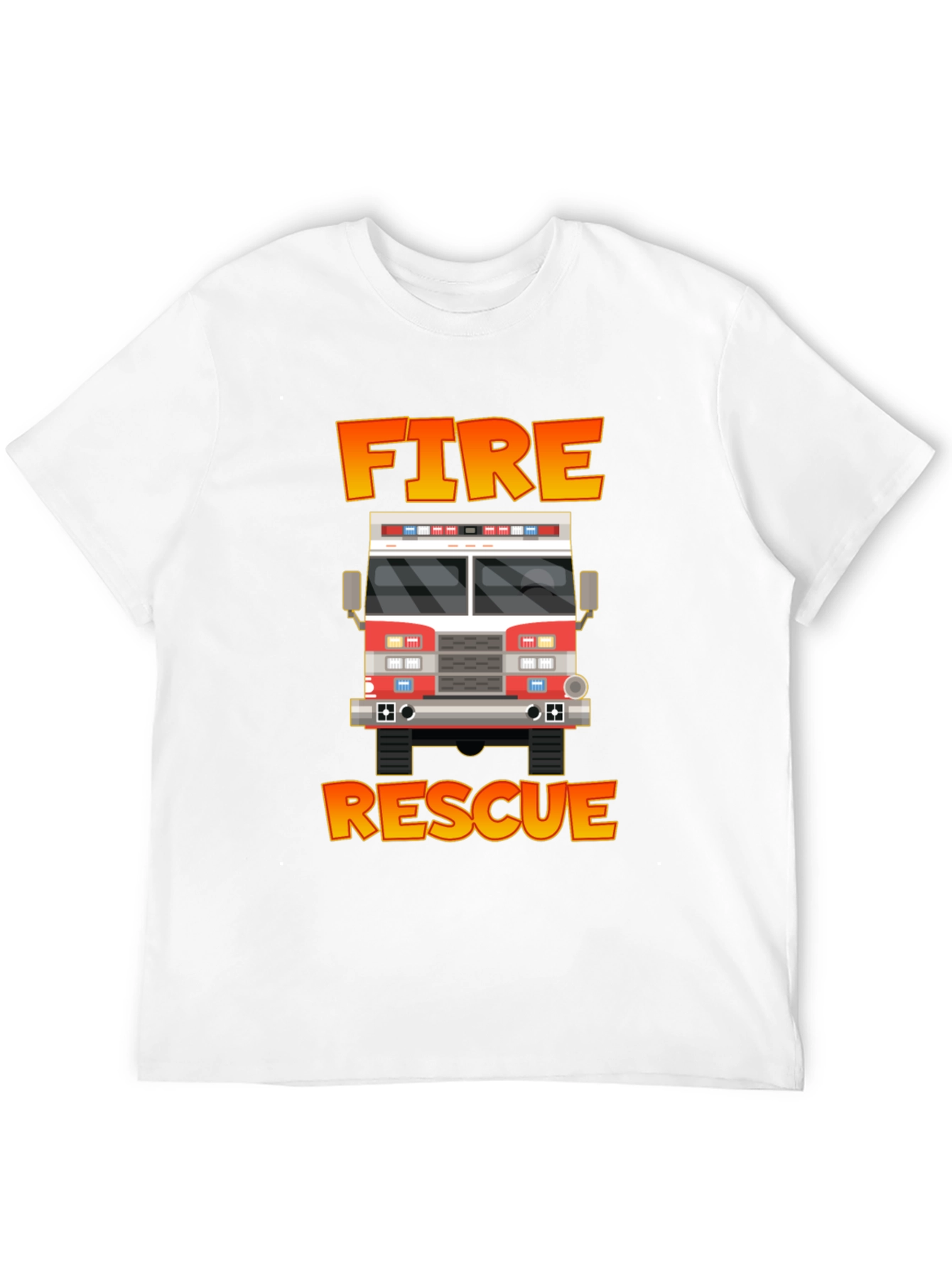 Fire Rescue Truck Graphic Tee - Bold Design
