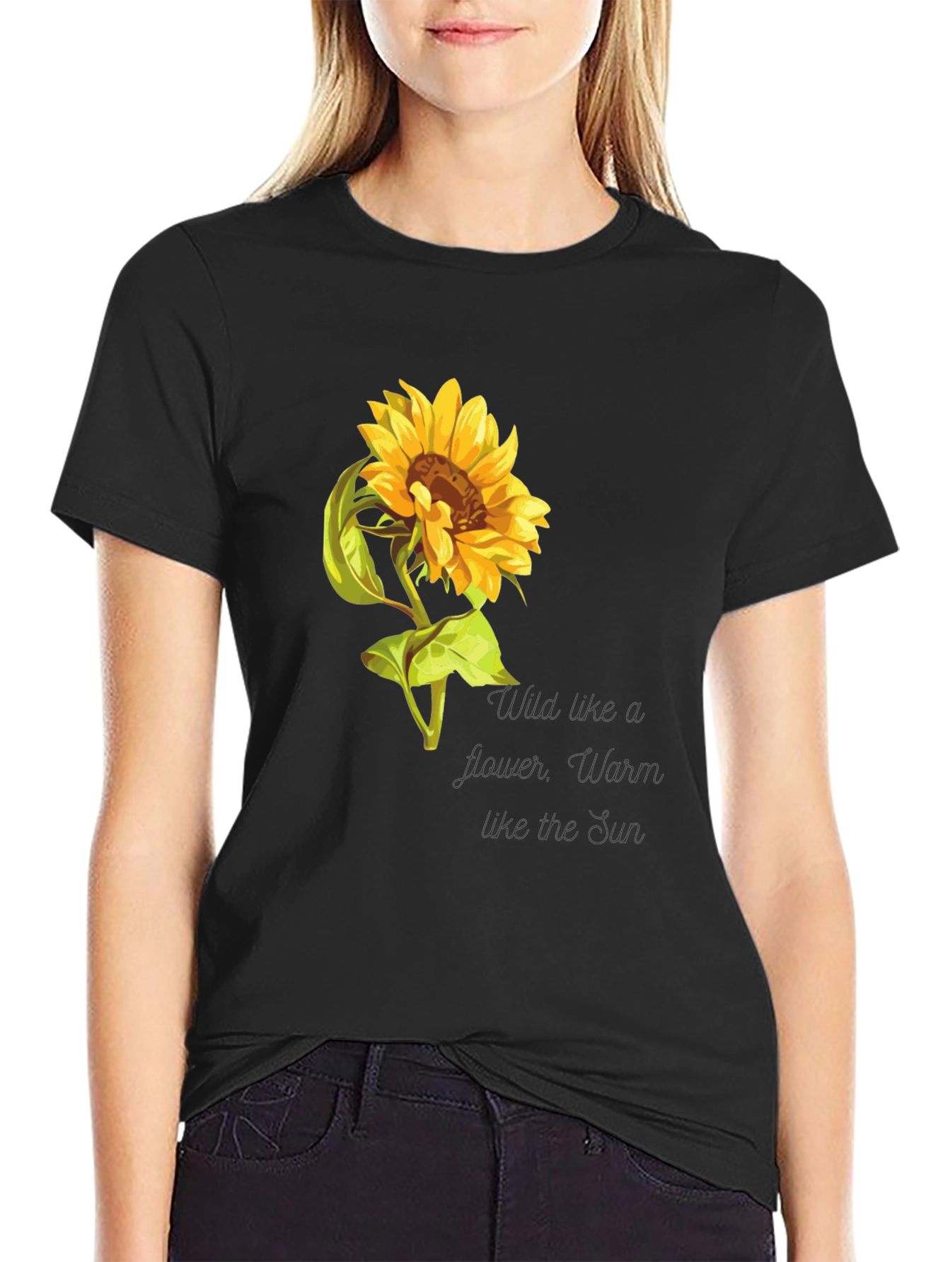 Sunflower Graphic Print Crew Neck Tee