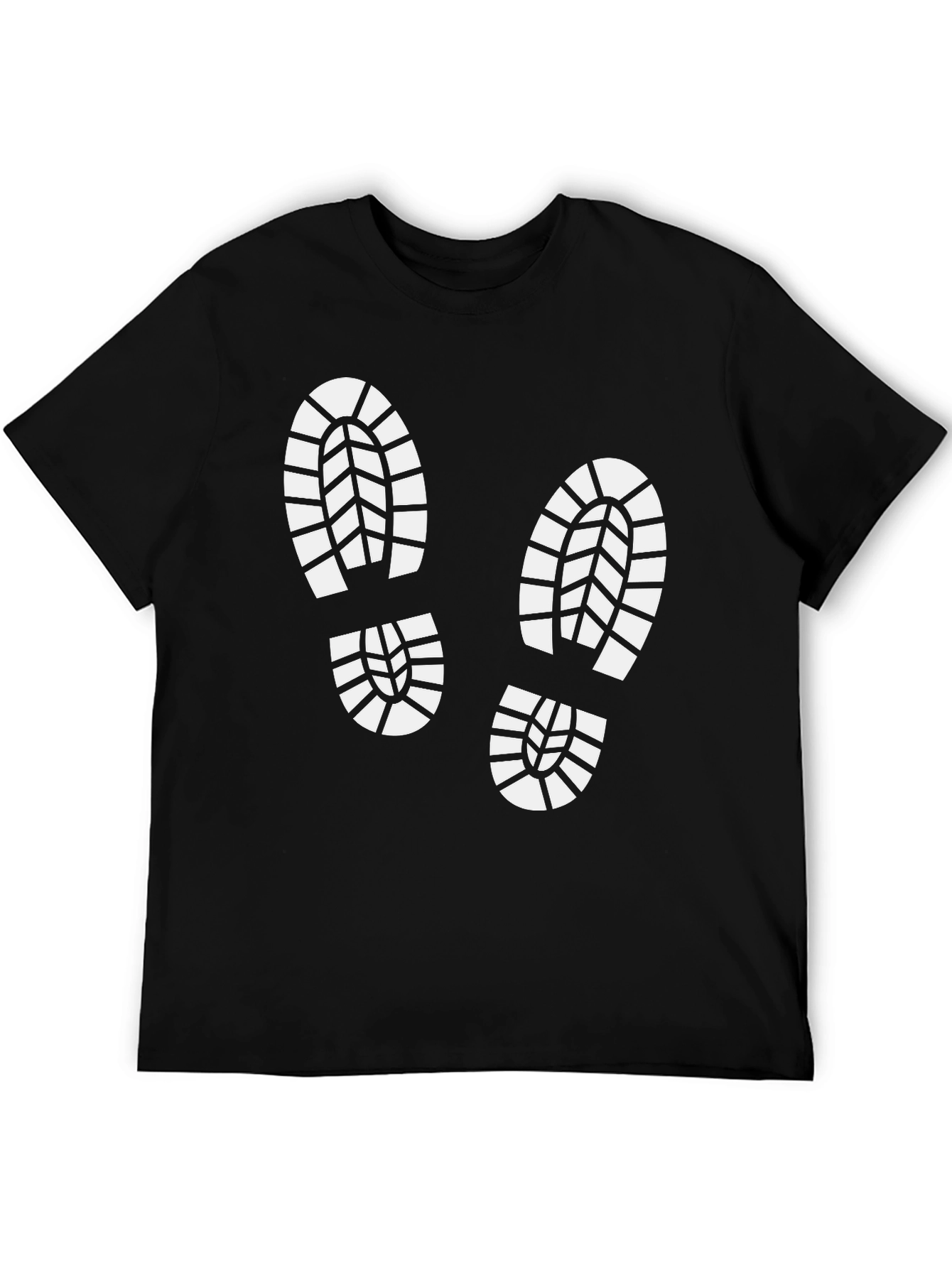Footprint Graphic Tee - Black Cotton T-Shirt