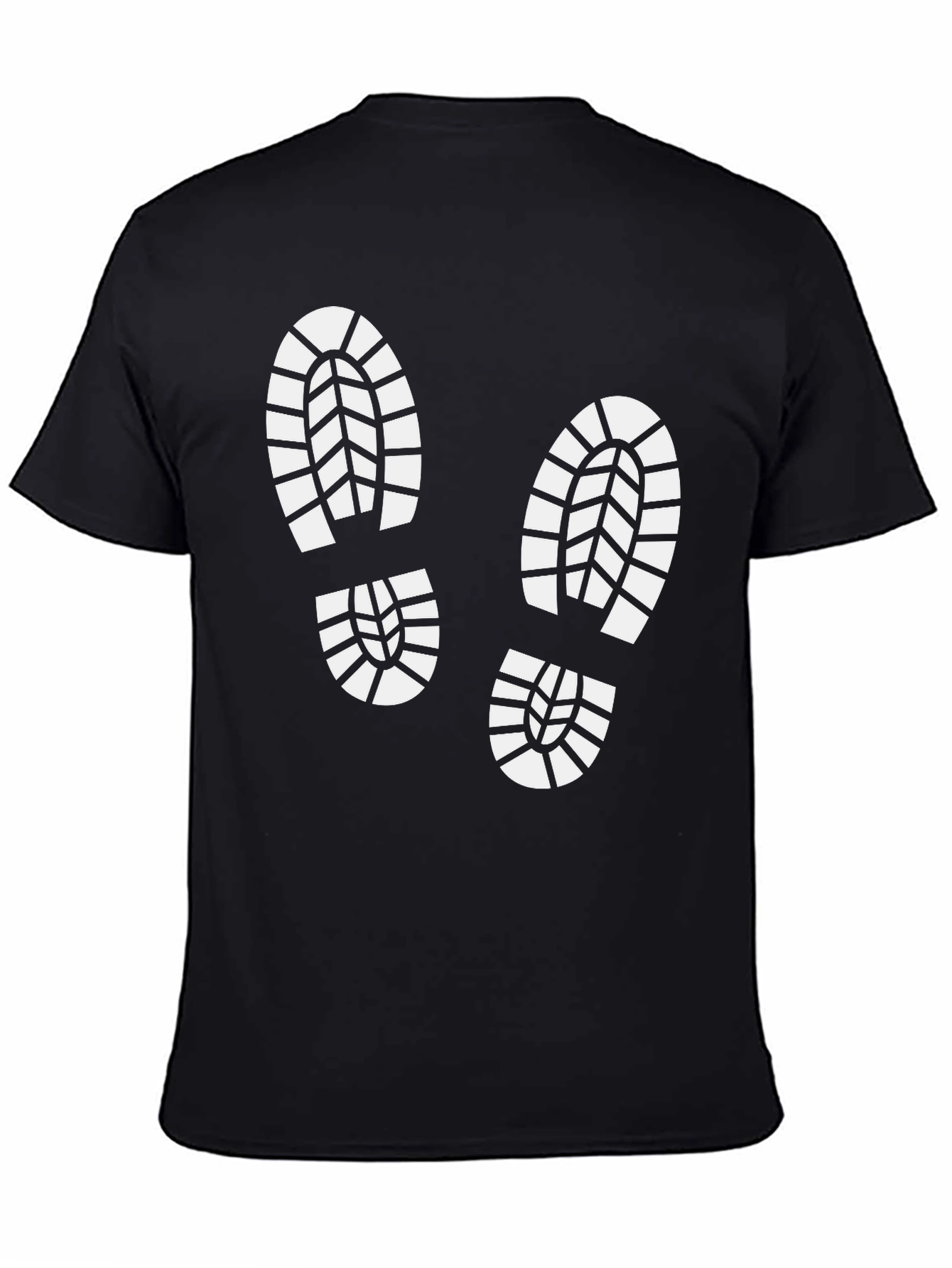 Footprint Graphic Tee - Black Cotton T-Shirt