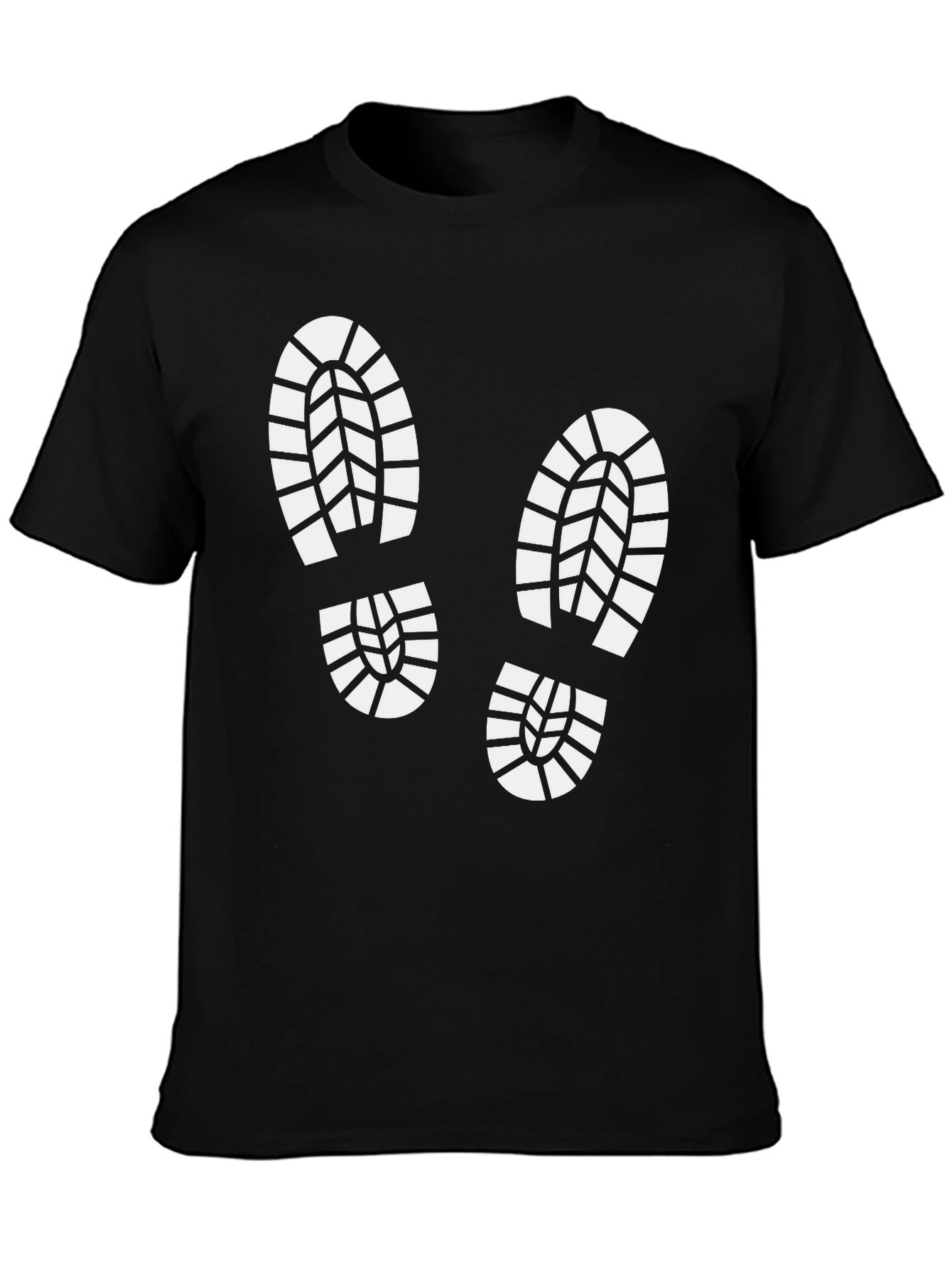 Footprint Graphic Tee - Black Cotton T-Shirt