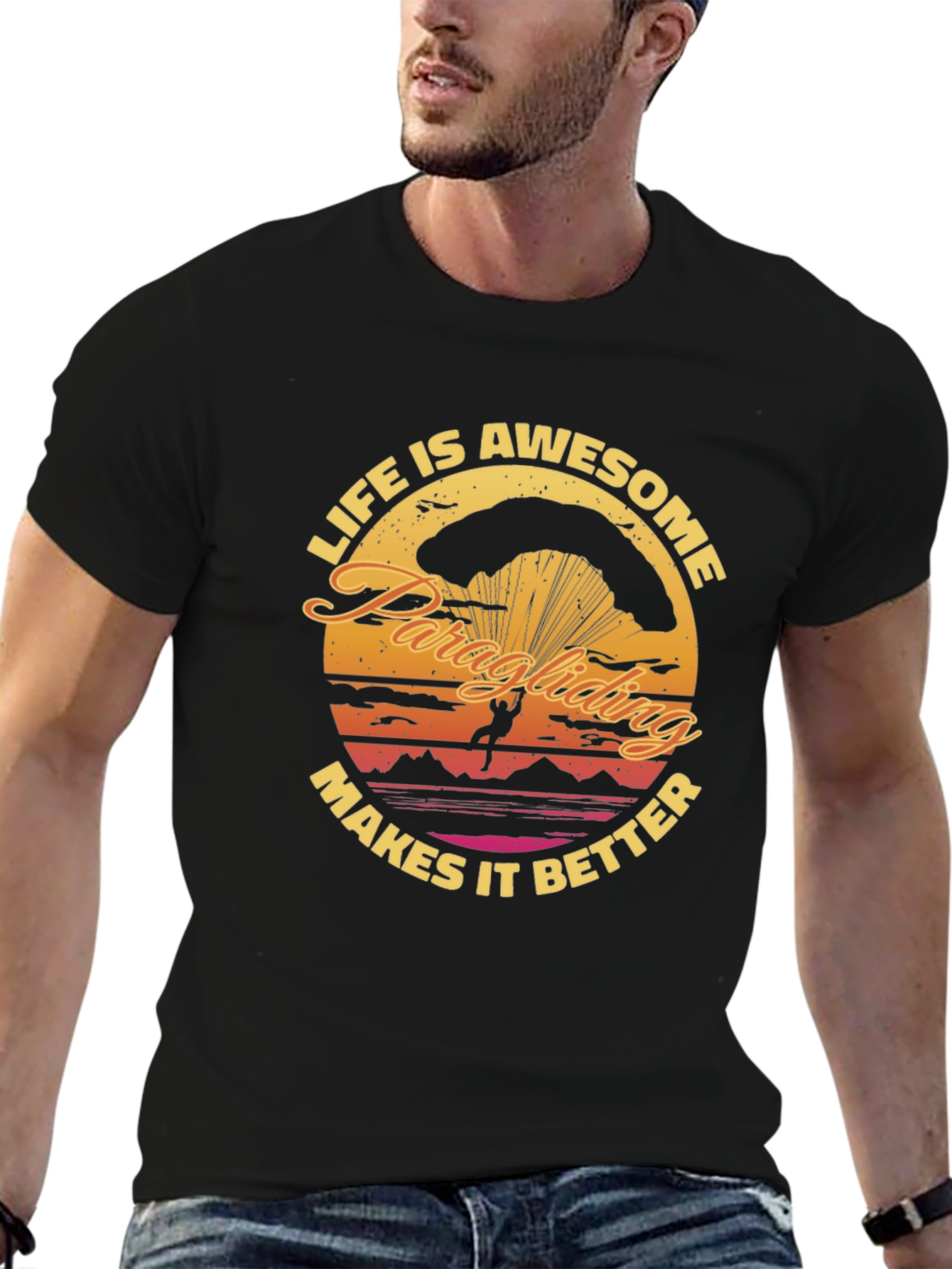 Awesome Paragliding T-Shirt - Makes Life Better