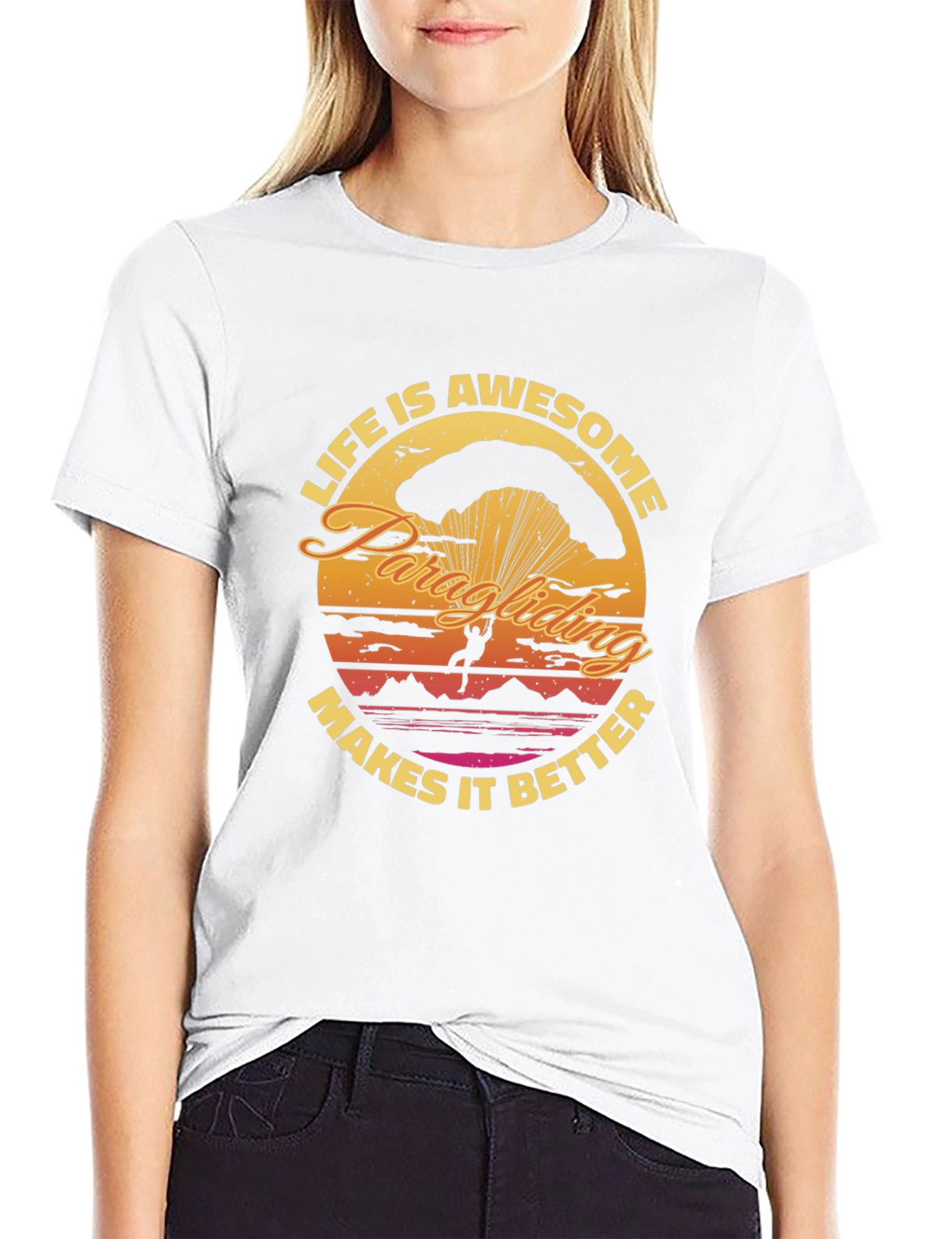 Awesome Paragliding T-Shirt - Makes Life Better