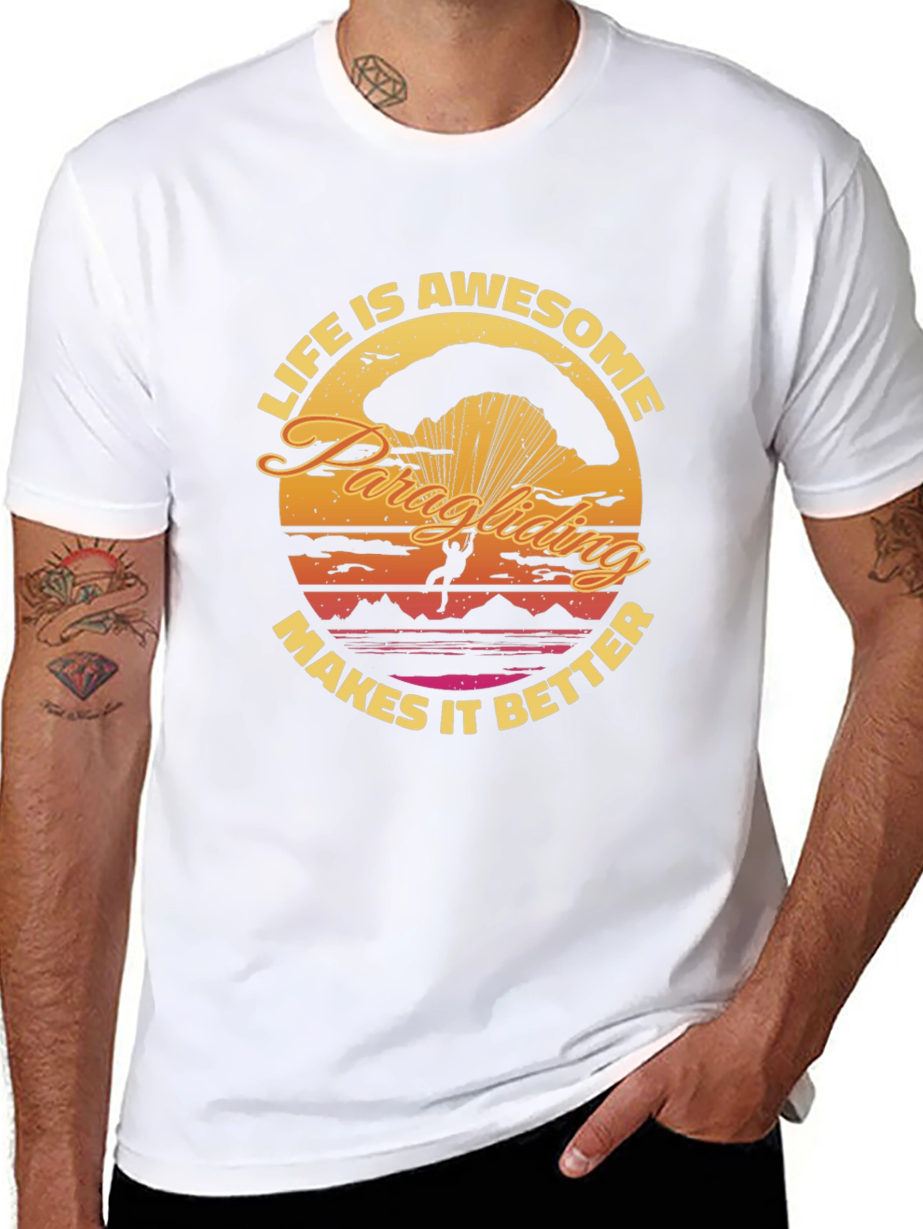 Awesome Paragliding T-Shirt - Makes Life Better