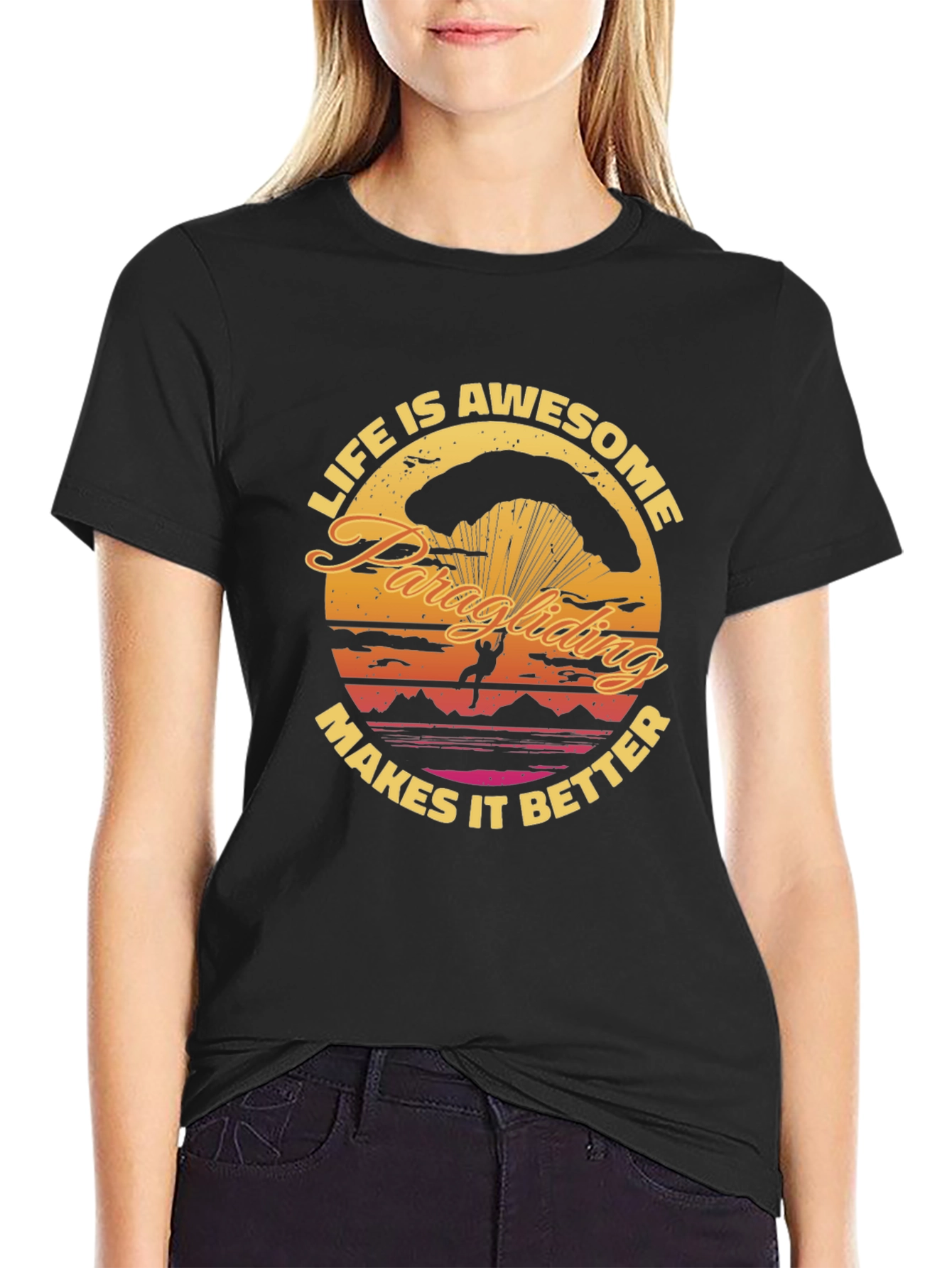 Awesome Paragliding T-Shirt - Makes Life Better
